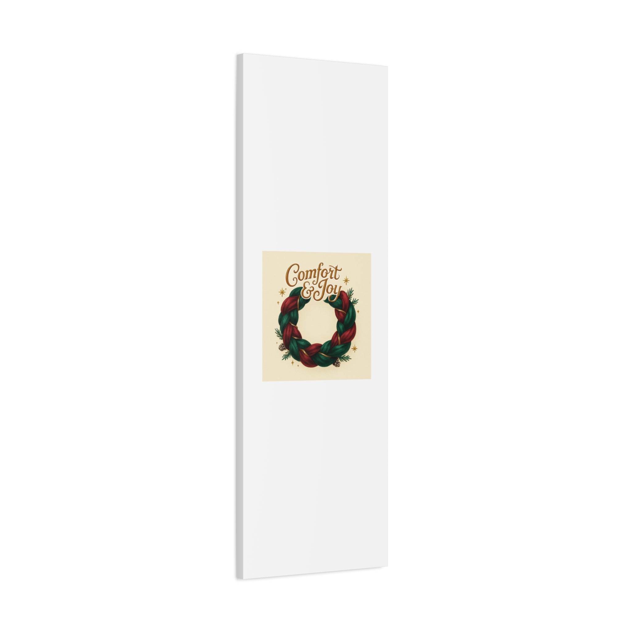 Christmas Wreath Canvas - "Comfort & Joy" Holiday Wall Art