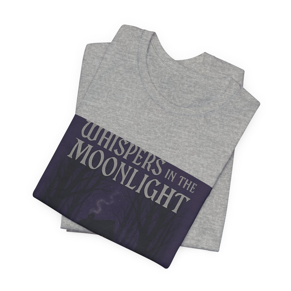 Whispers in the Moonlight Tee — Haunted Cabin Night Graphic T-Shirt