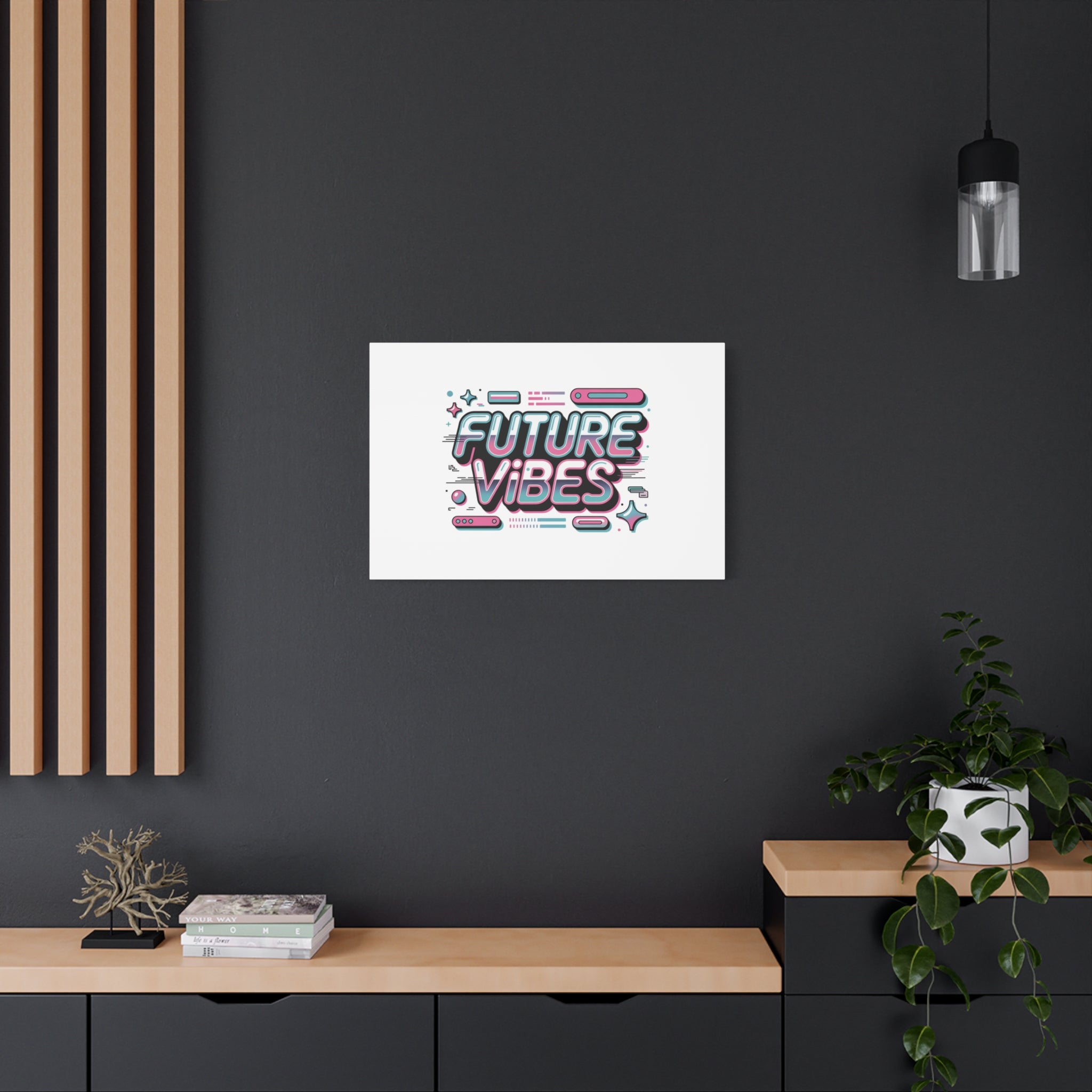 Future Vibes Canvas | Y2K Cyber Holo, Retro Tech Print