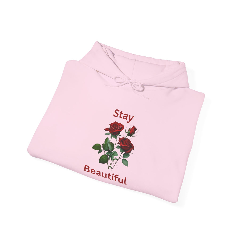 Stay Beautiful Rose Hoodie, Vintage Floral Sweatshirt, Unisex Gift, Cozy Layer, Perfect for Spring Style