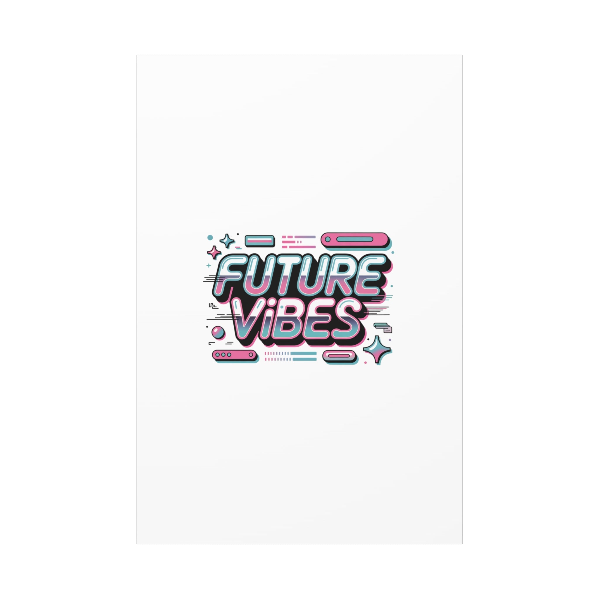 Future Vibes Canvas | Y2K Cyber Holo, Retro Tech Print