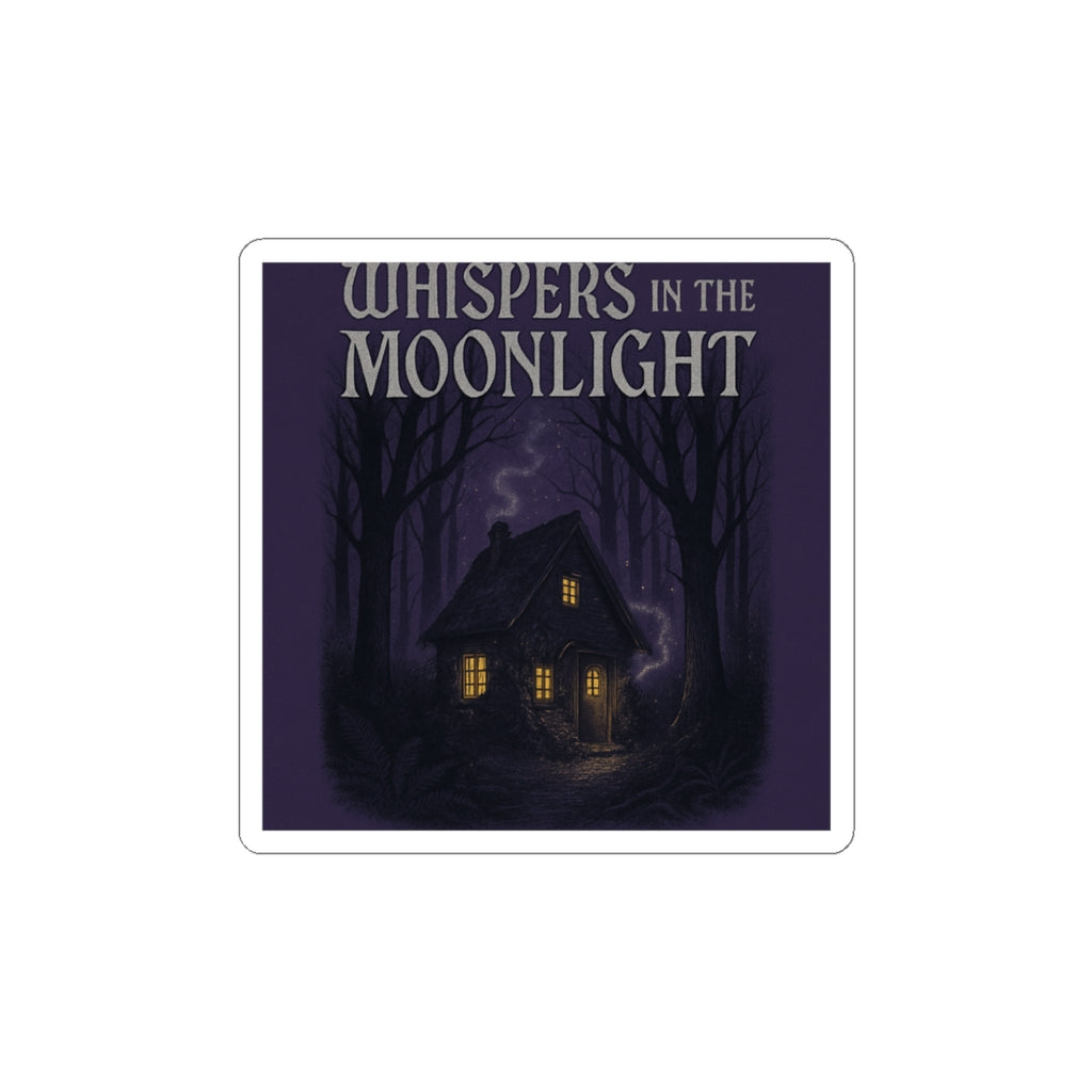 Whispers in the Moonlight Sticker — Haunted Cottage Kiss-Cut Sticker, Gothic Halloween Laptop Decal