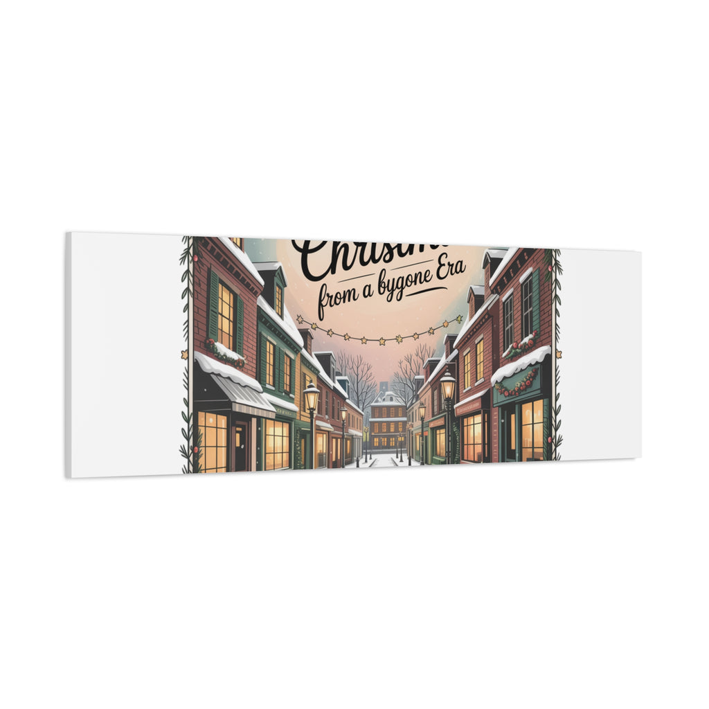 Merry Christmas Vintage Postcard Canvas | Retro Holiday Card Design