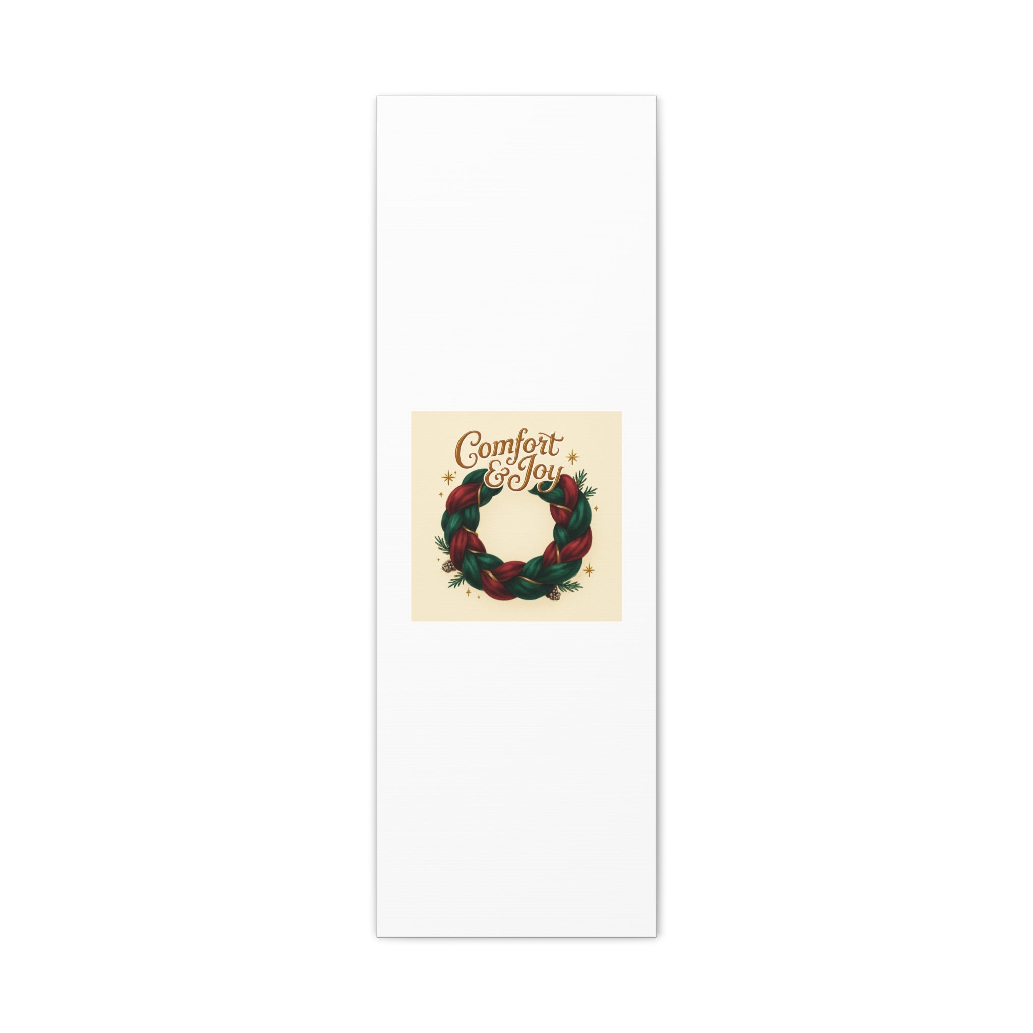 Christmas Wreath Canvas - "Comfort & Joy" Holiday Wall Art