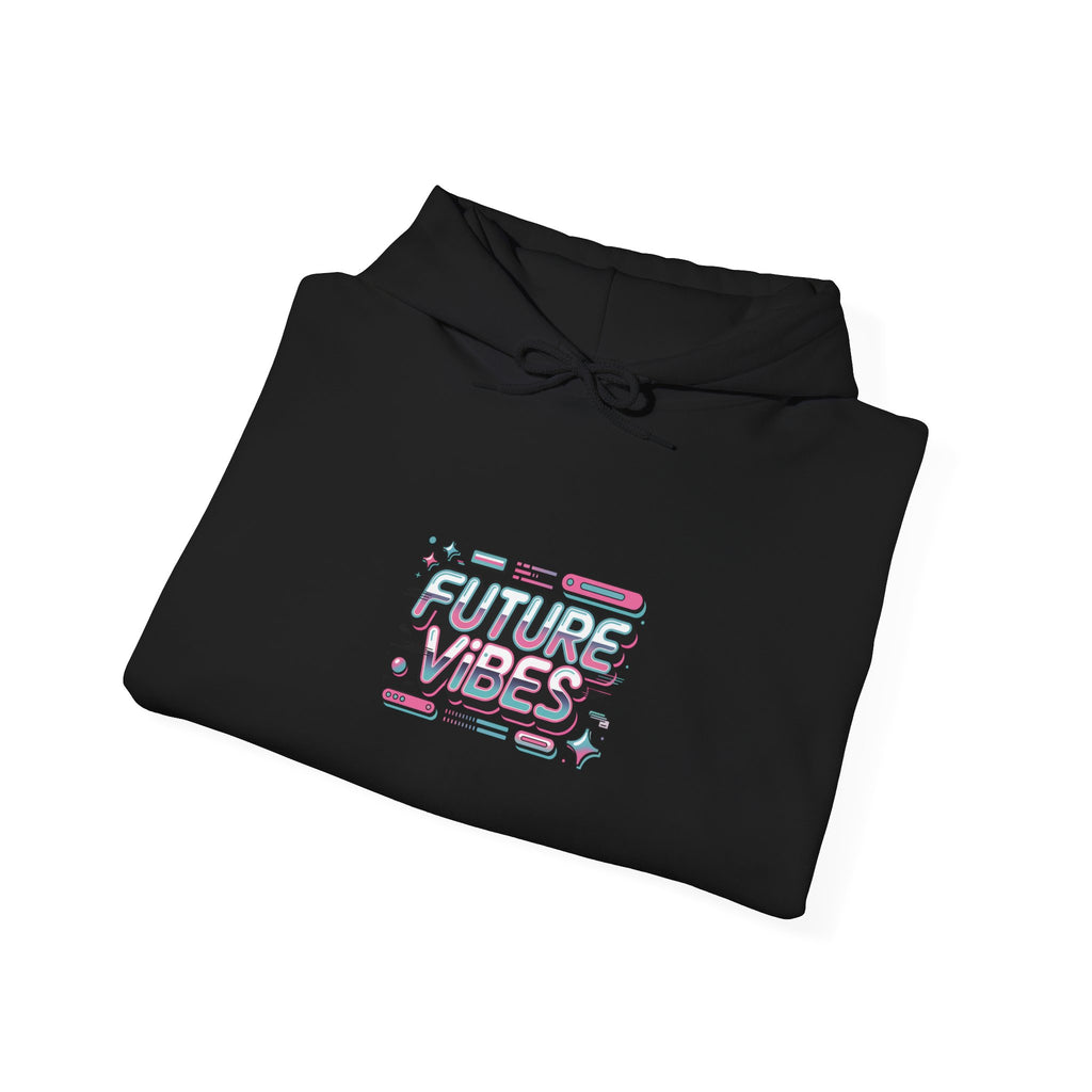 Future Vibes Hoodie | Y2K cyber holo aesthetic, retro tech print