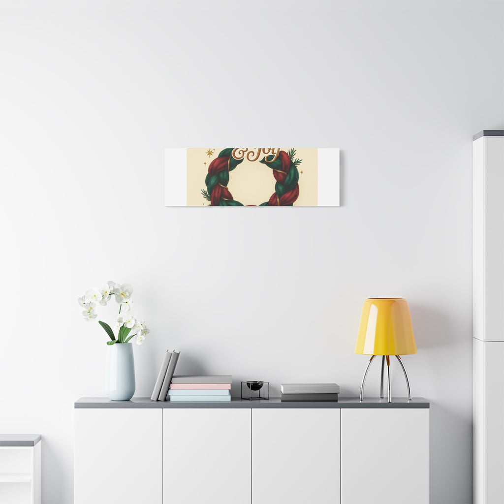 Christmas Wreath Canvas - "Comfort & Joy" Holiday Wall Art