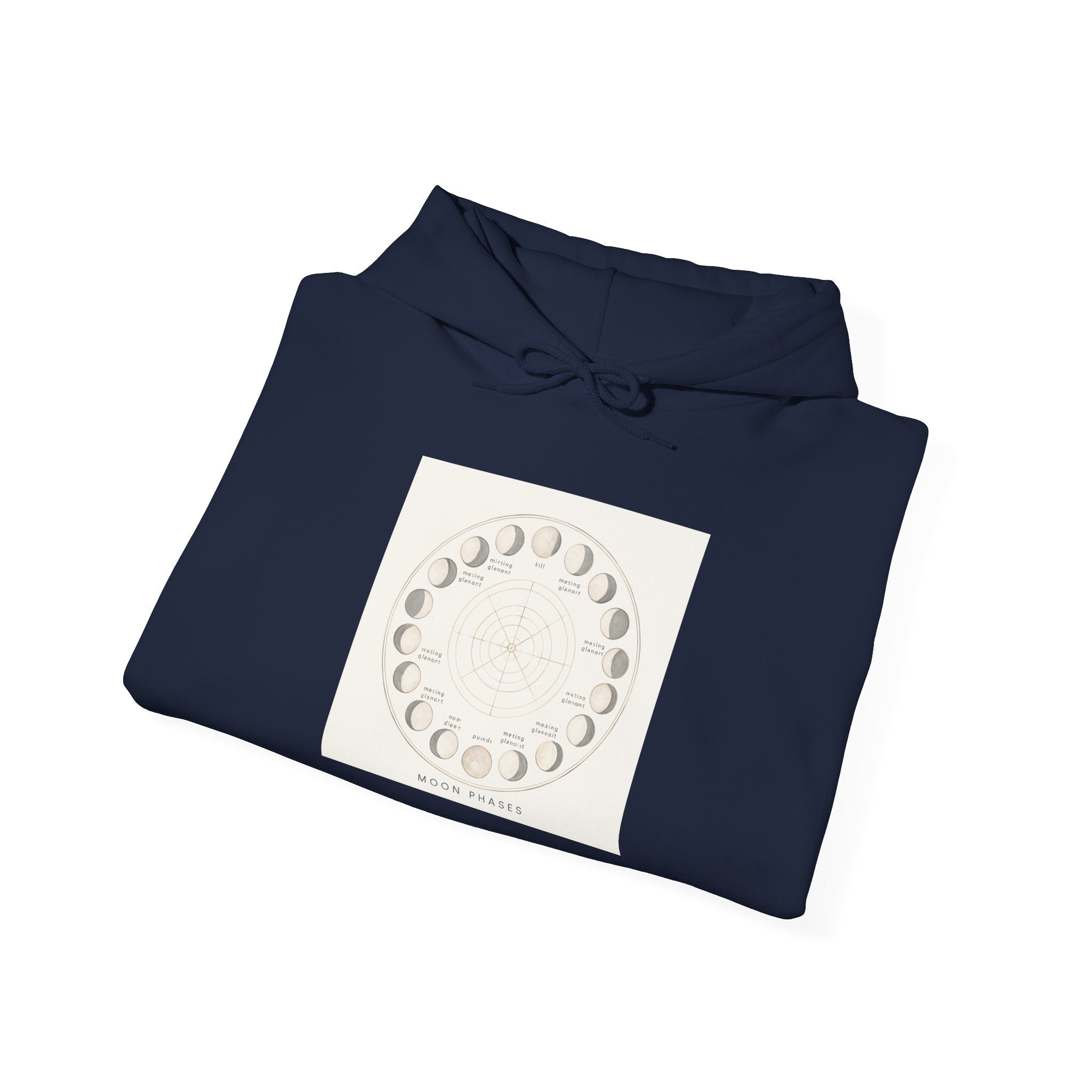 Moon Phase Hoodie — Minimal Lunar Cycle Graphic Sweatshirt