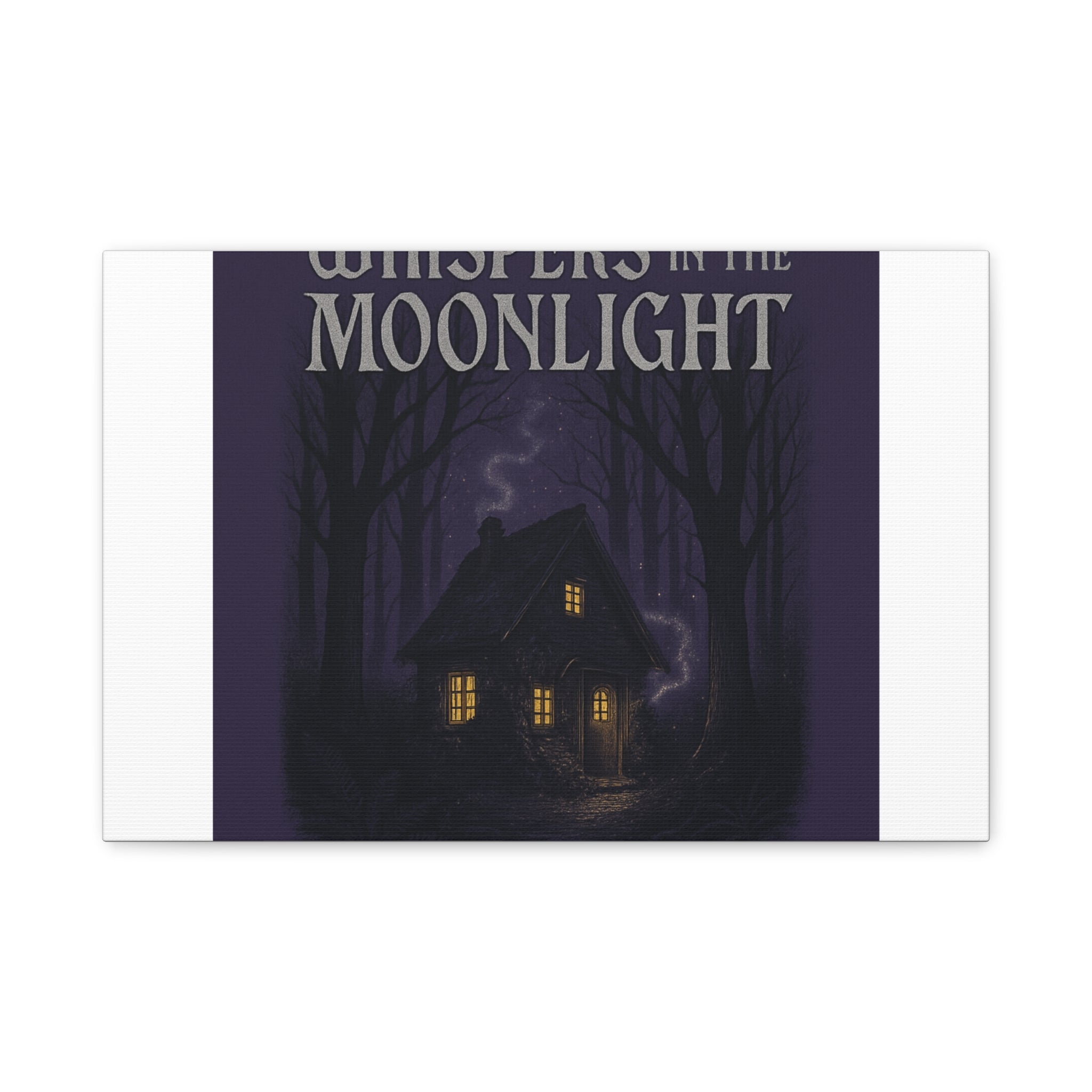 Whispers in the Moonlight Canvas Art – Haunted Cottage Wall Decor