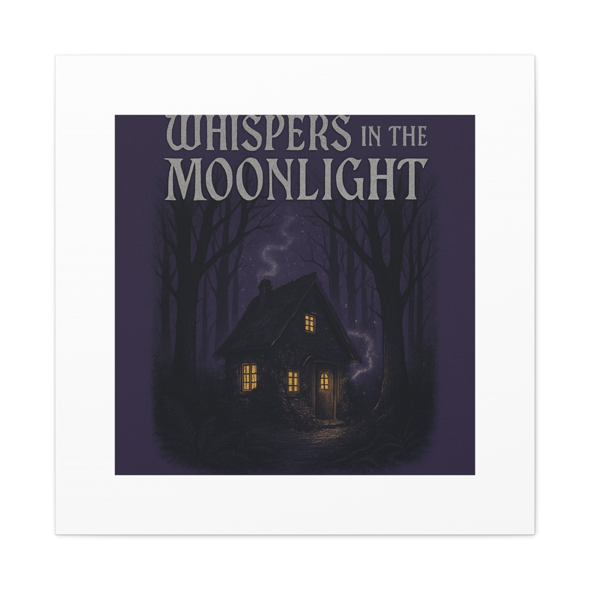 Whispers in the Moonlight Canvas Art – Haunted Cottage Wall Decor