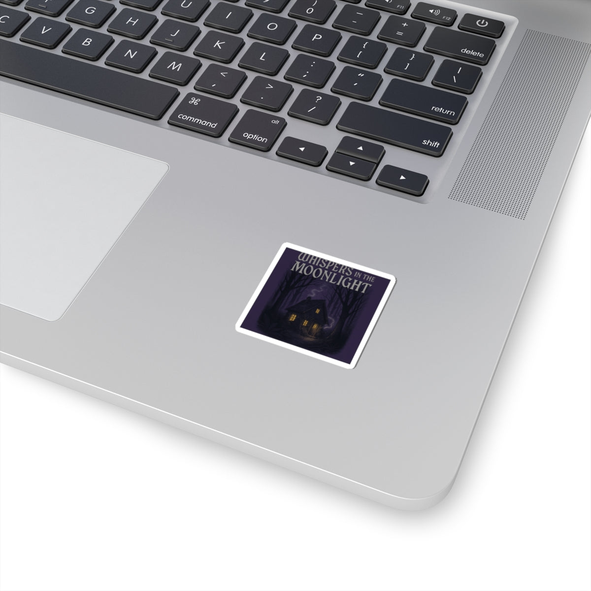 Whispers in the Moonlight Sticker — Haunted Cottage Kiss-Cut Sticker, Gothic Halloween Laptop Decal