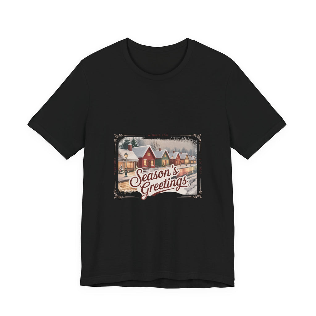 Season's Greetings Vintage Christmas Tee | Retro Holiday Card Design