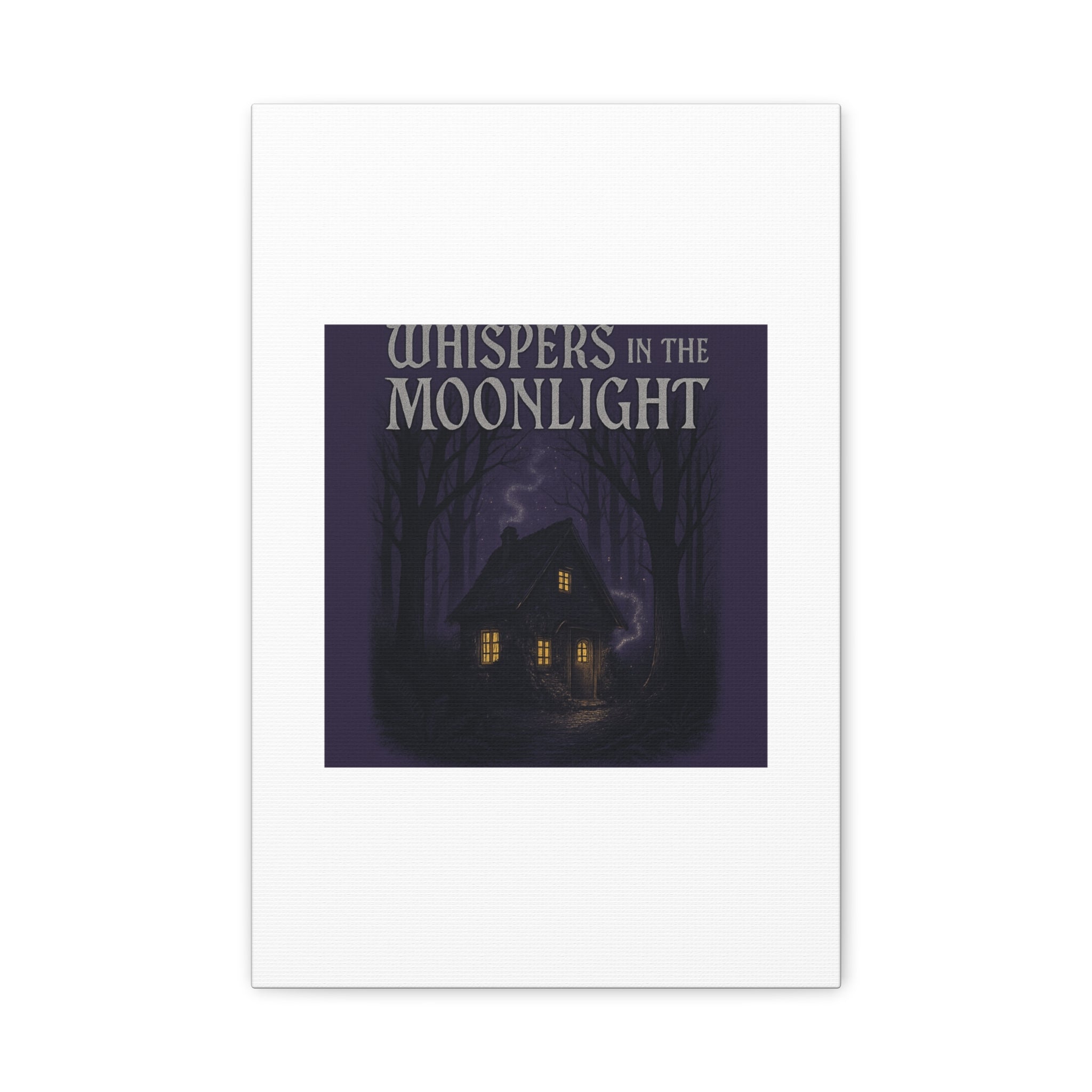 Whispers in the Moonlight Canvas Art – Haunted Cottage Wall Decor
