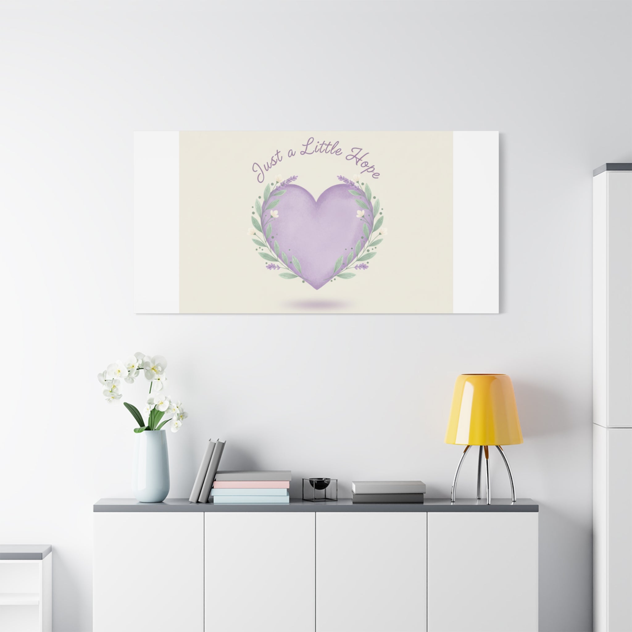 Just a Little Hope Canvas | Positive Micro-Optimism, Lavender Heart