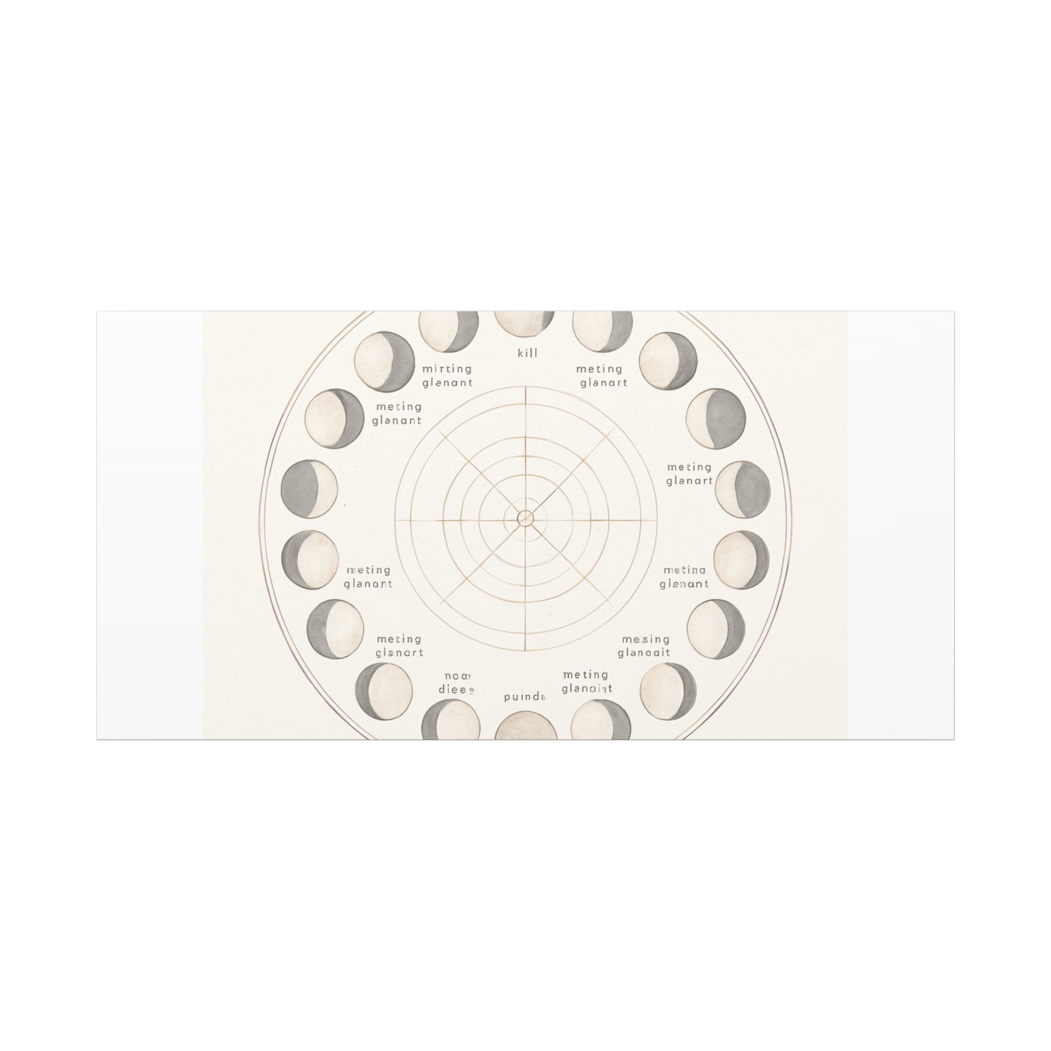 Moon Phases Canvas Print — Neutral Lunar Cycle Wall Art
