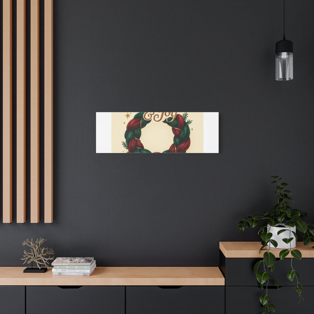 Christmas Wreath Canvas - "Comfort & Joy" Holiday Wall Art