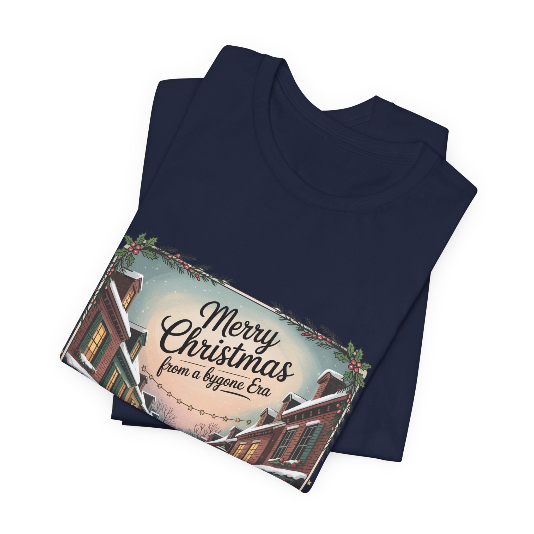 Merry Christmas Vintage Postcard Tee | Retro Holiday Card Design