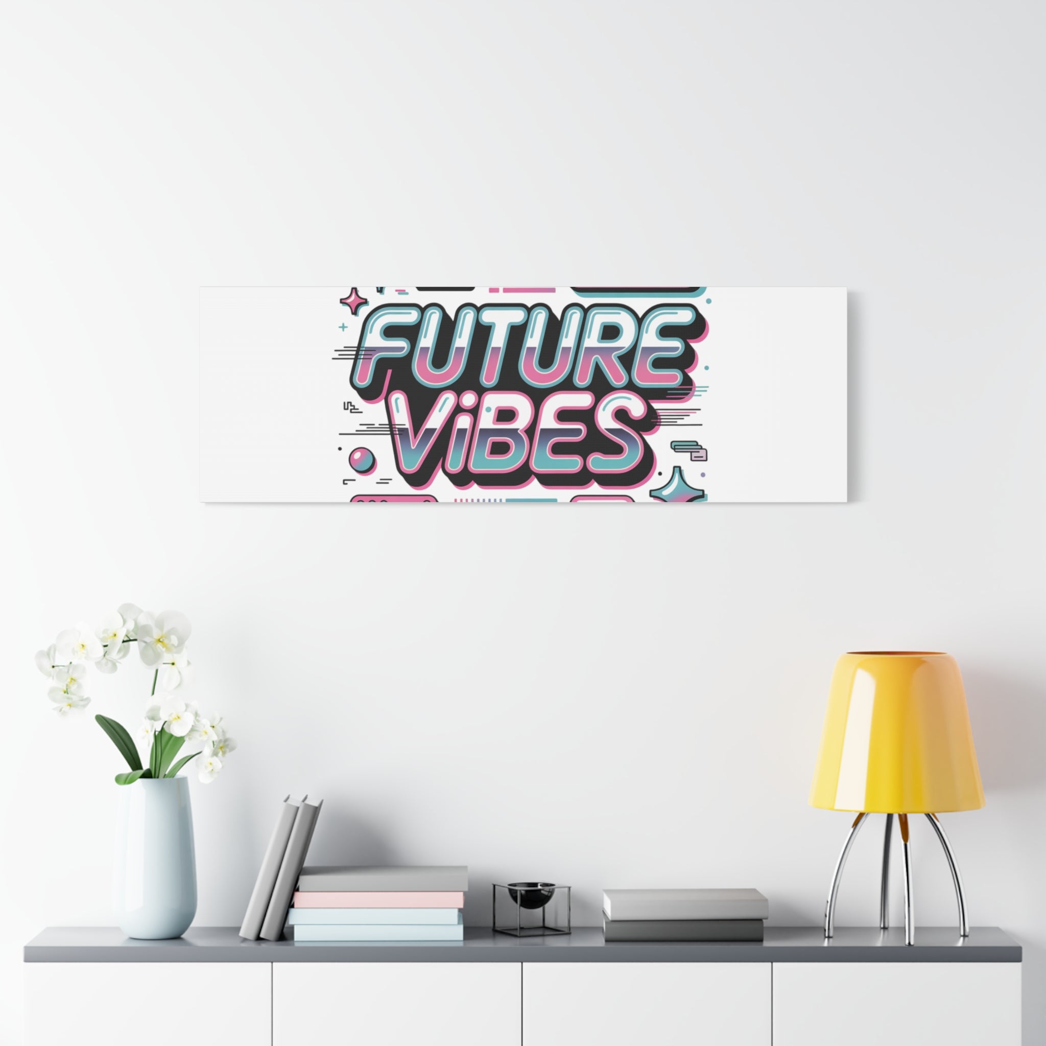 Future Vibes Canvas | Y2K Cyber Holo, Retro Tech Print