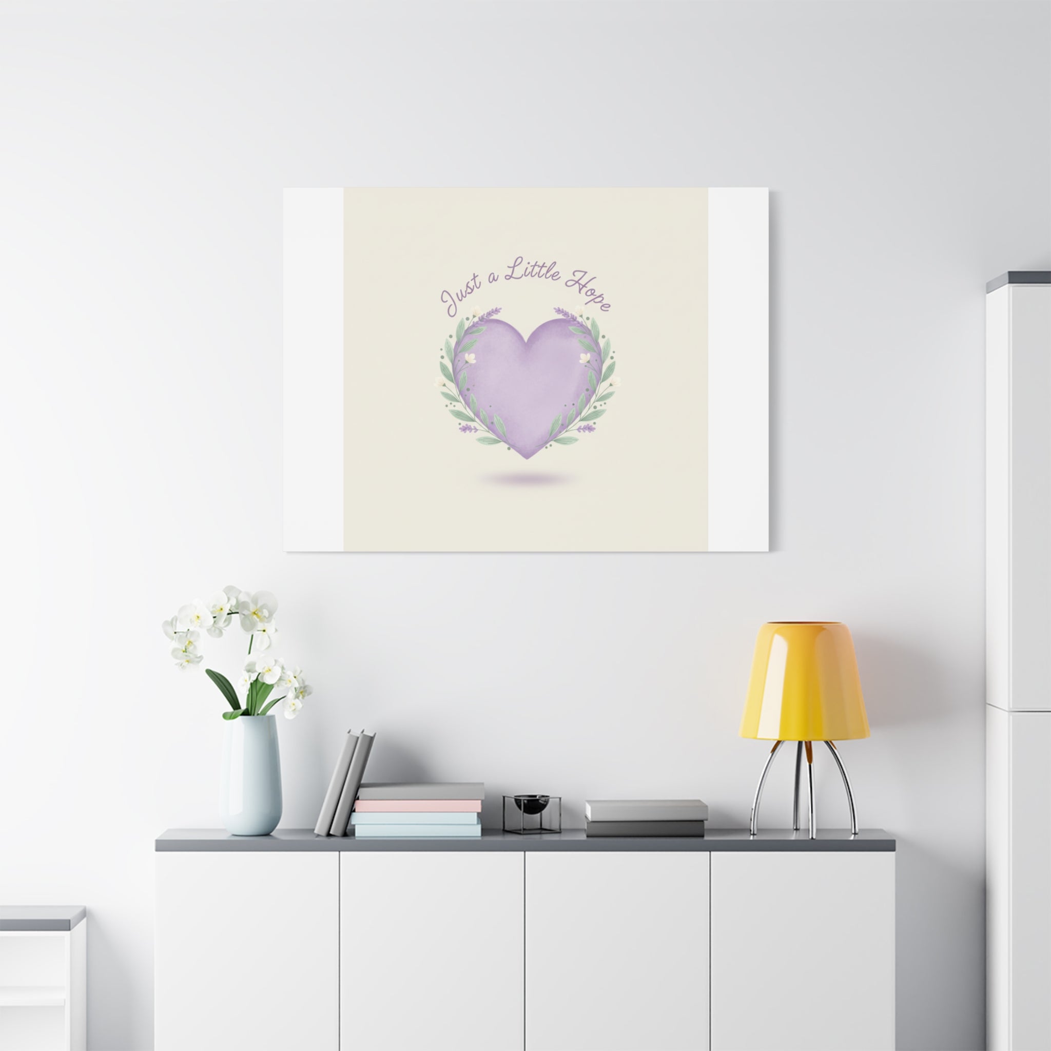 Just a Little Hope Canvas | Positive Micro-Optimism, Lavender Heart