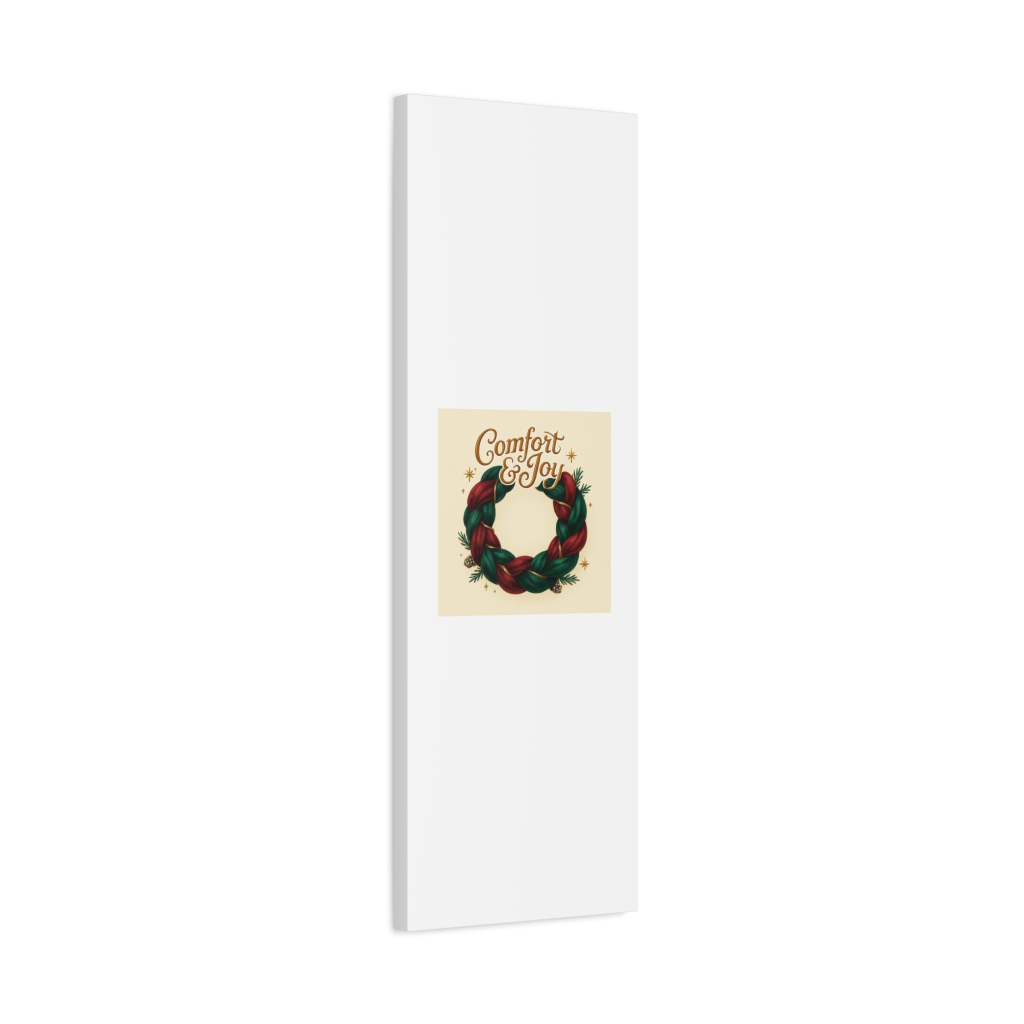 Christmas Wreath Canvas - "Comfort & Joy" Holiday Wall Art