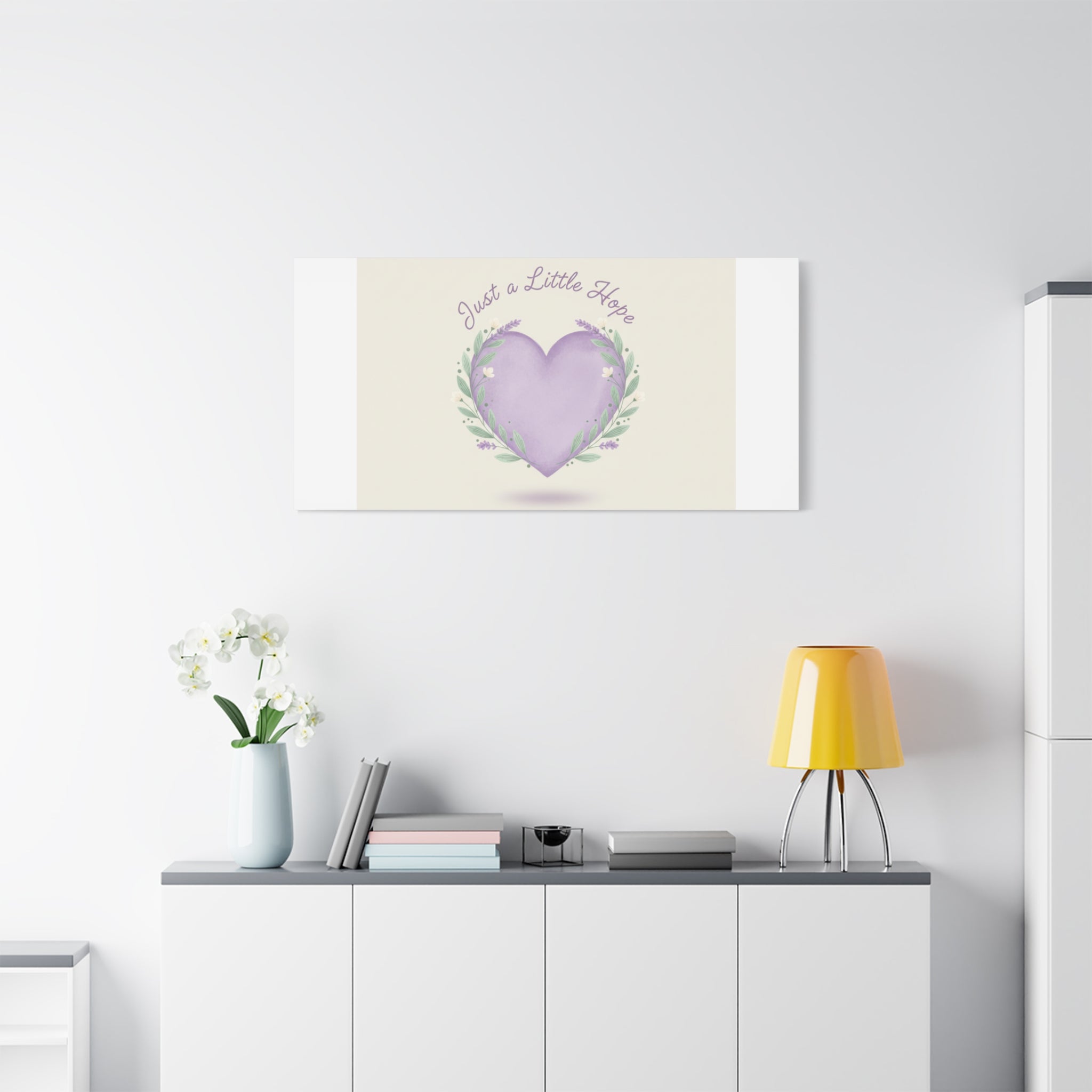 Just a Little Hope Canvas | Positive Micro-Optimism, Lavender Heart