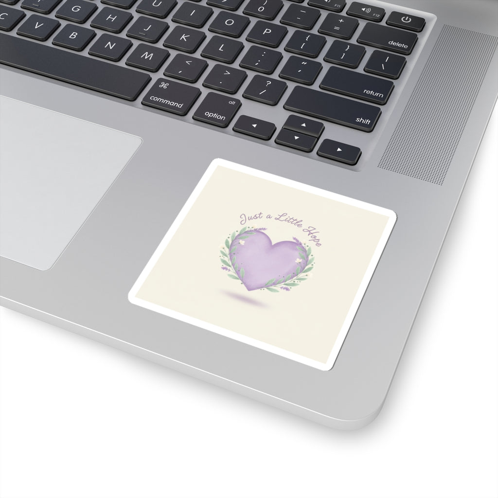 Just a Little Hope Heart Sticker | Positive Micro-Optimism, Lavender