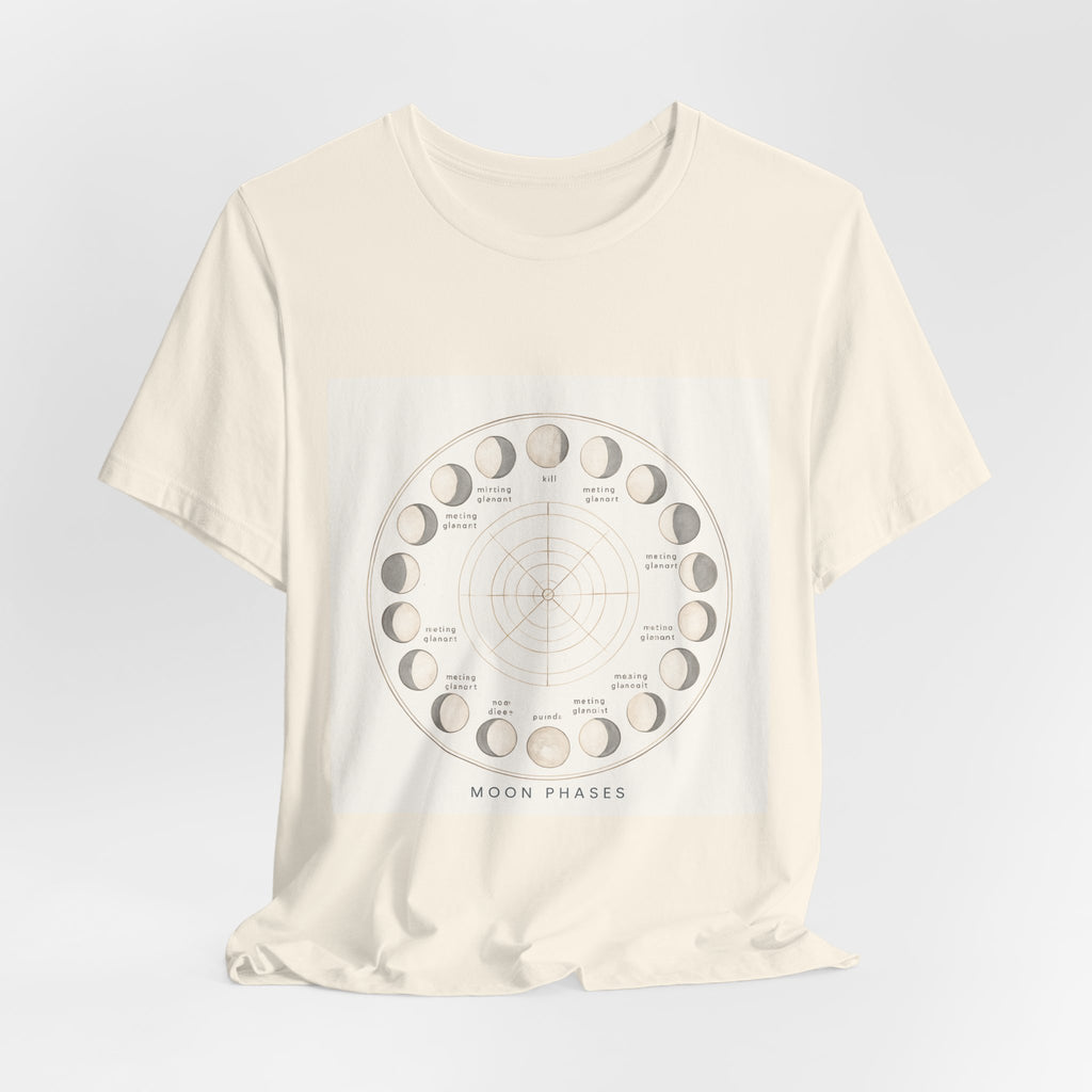 Moon Phases T-Shirt — Illustrated Lunar Cycle Tee