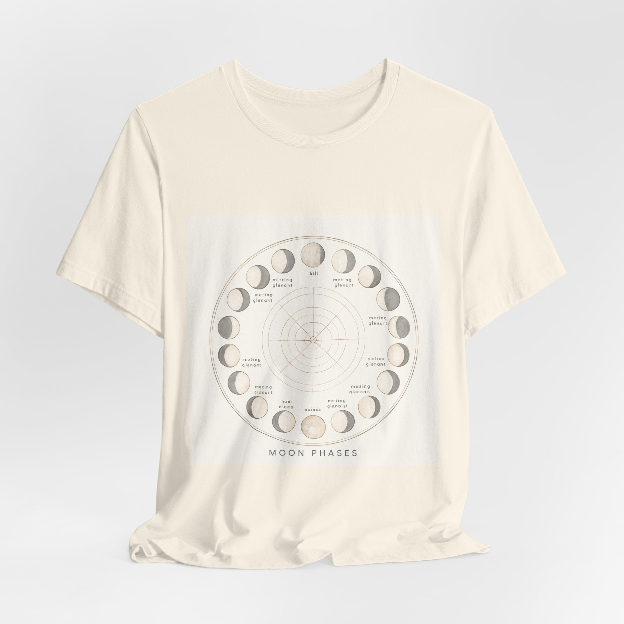 Moon Phases T-Shirt — Illustrated Lunar Cycle Tee
