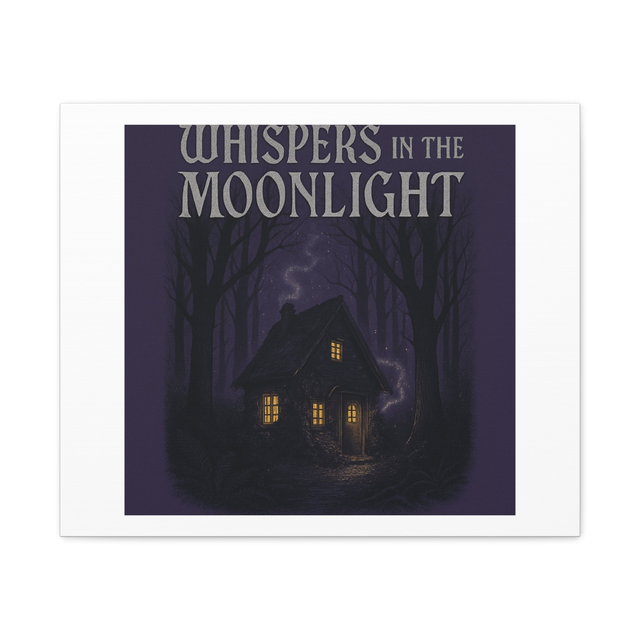 Whispers in the Moonlight Canvas Art – Haunted Cottage Wall Decor