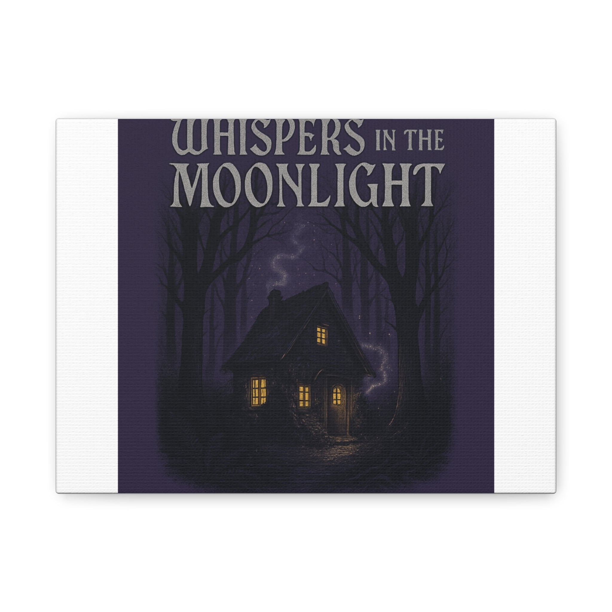 Whispers in the Moonlight Canvas Art – Haunted Cottage Wall Decor