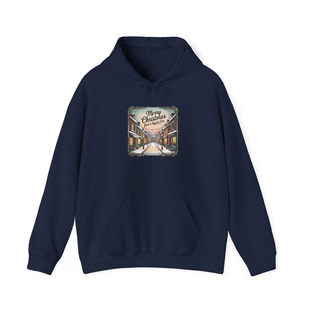 Vintage Christmas Postcard Hoodie | retro holiday card design, sepia holiday