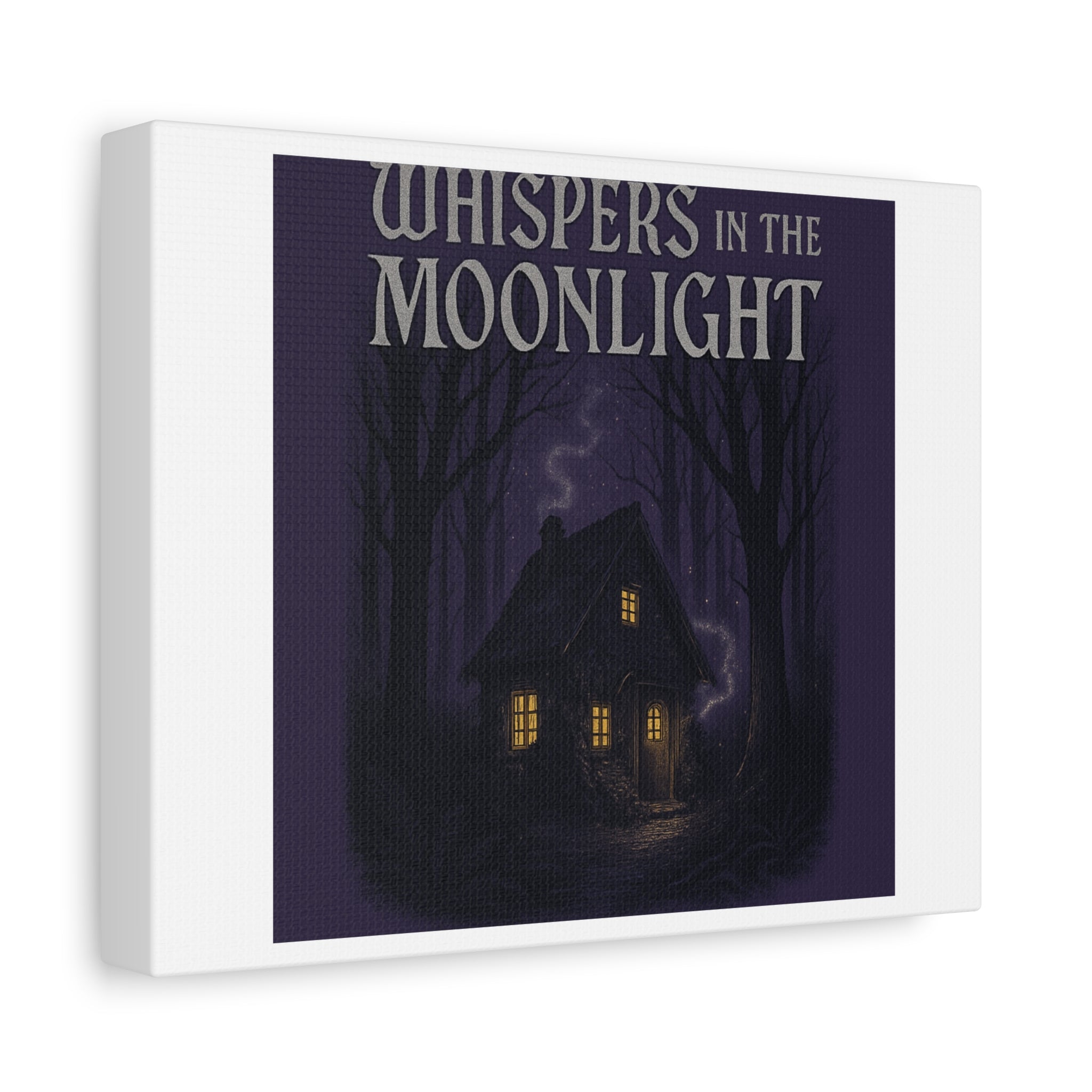 Whispers in the Moonlight Canvas Art – Haunted Cottage Wall Decor