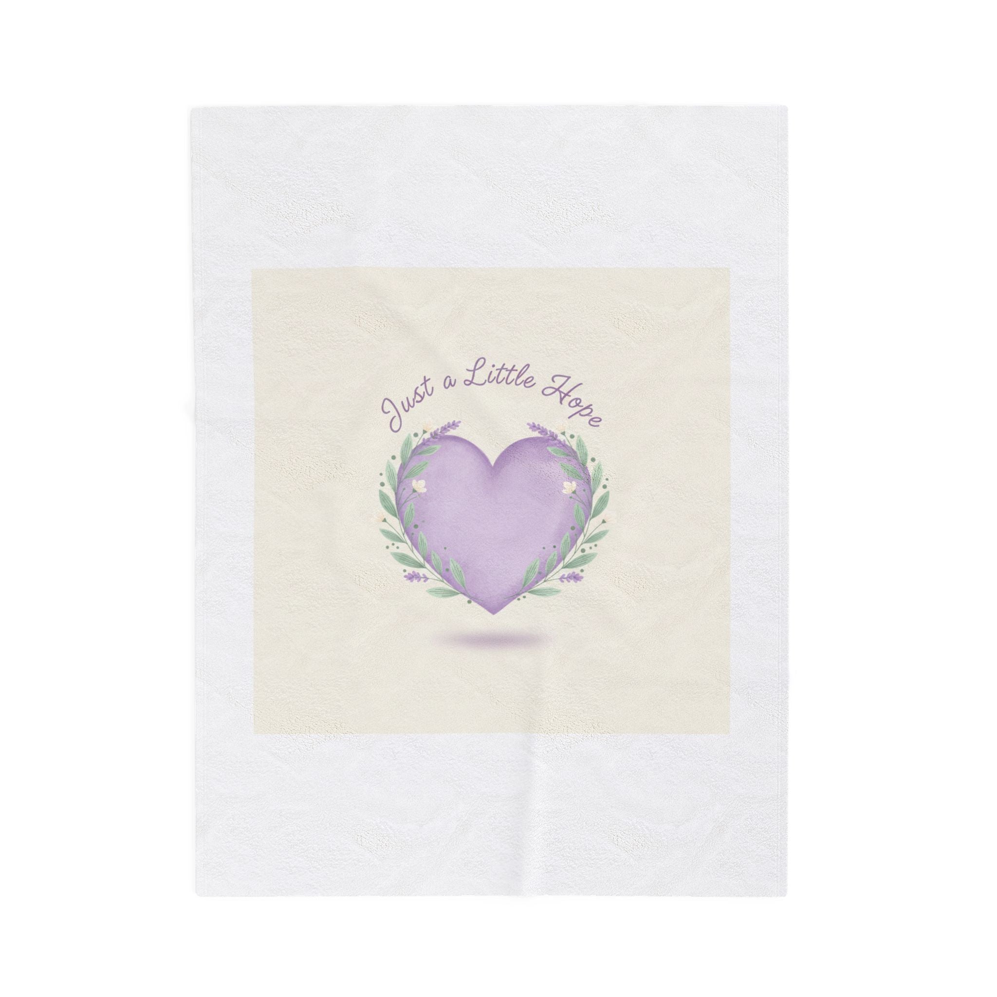 Just a Little Hope Heart, Velveteen Plush Blanket | Positive Micro-Optimism, Lavender