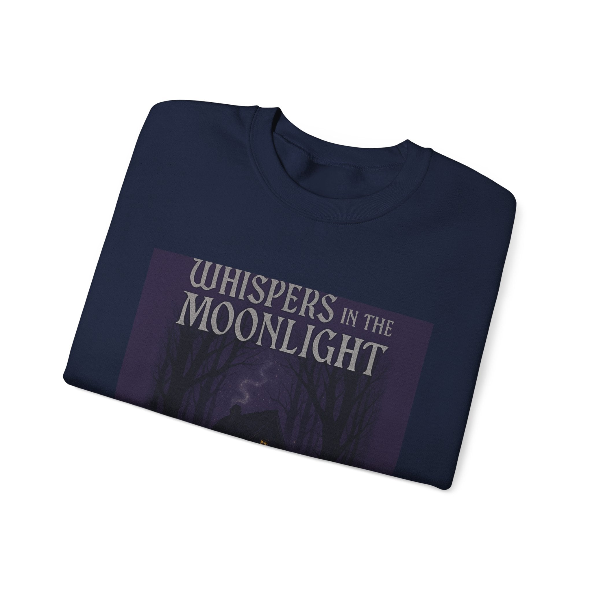 Whispers in the Moonlight Sweatshirt — Cozy Haunted Cottage Crewneck