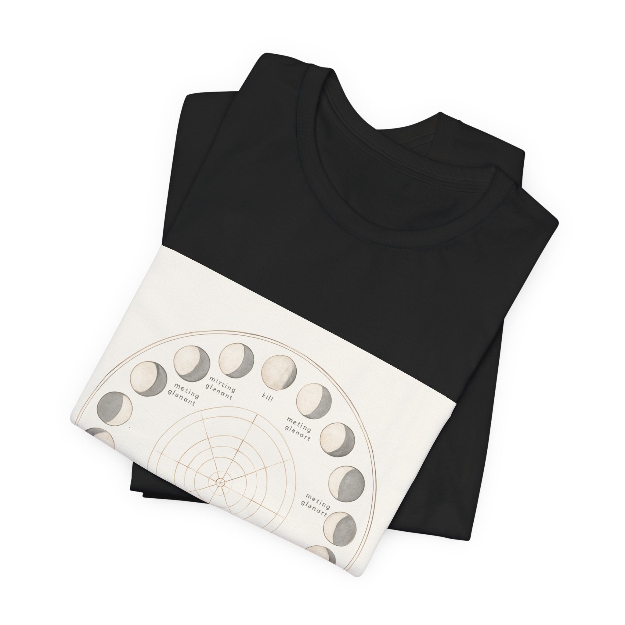 Moon Phases T-Shirt — Illustrated Lunar Cycle Tee
