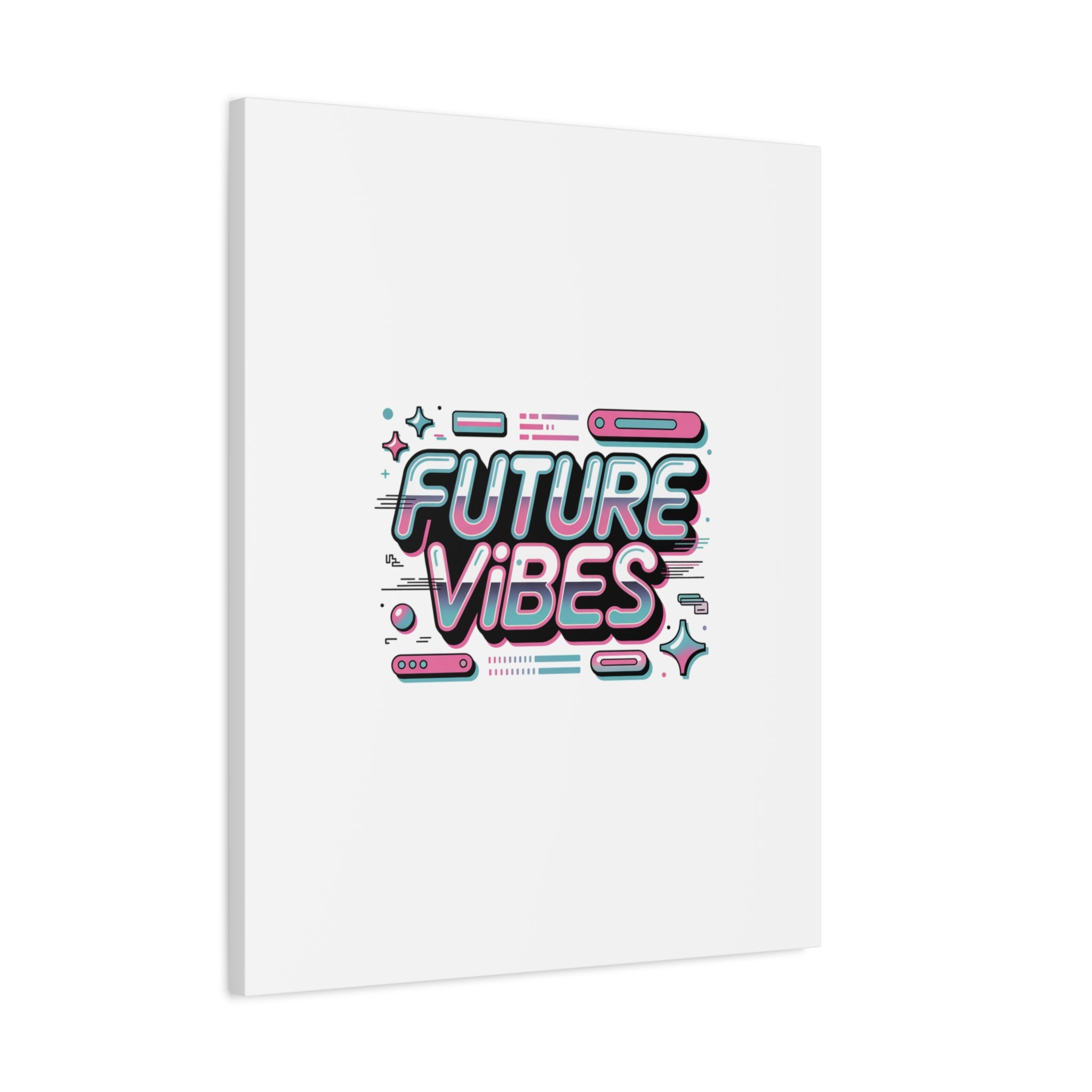 Future Vibes Canvas | Y2K Cyber Holo, Retro Tech Print