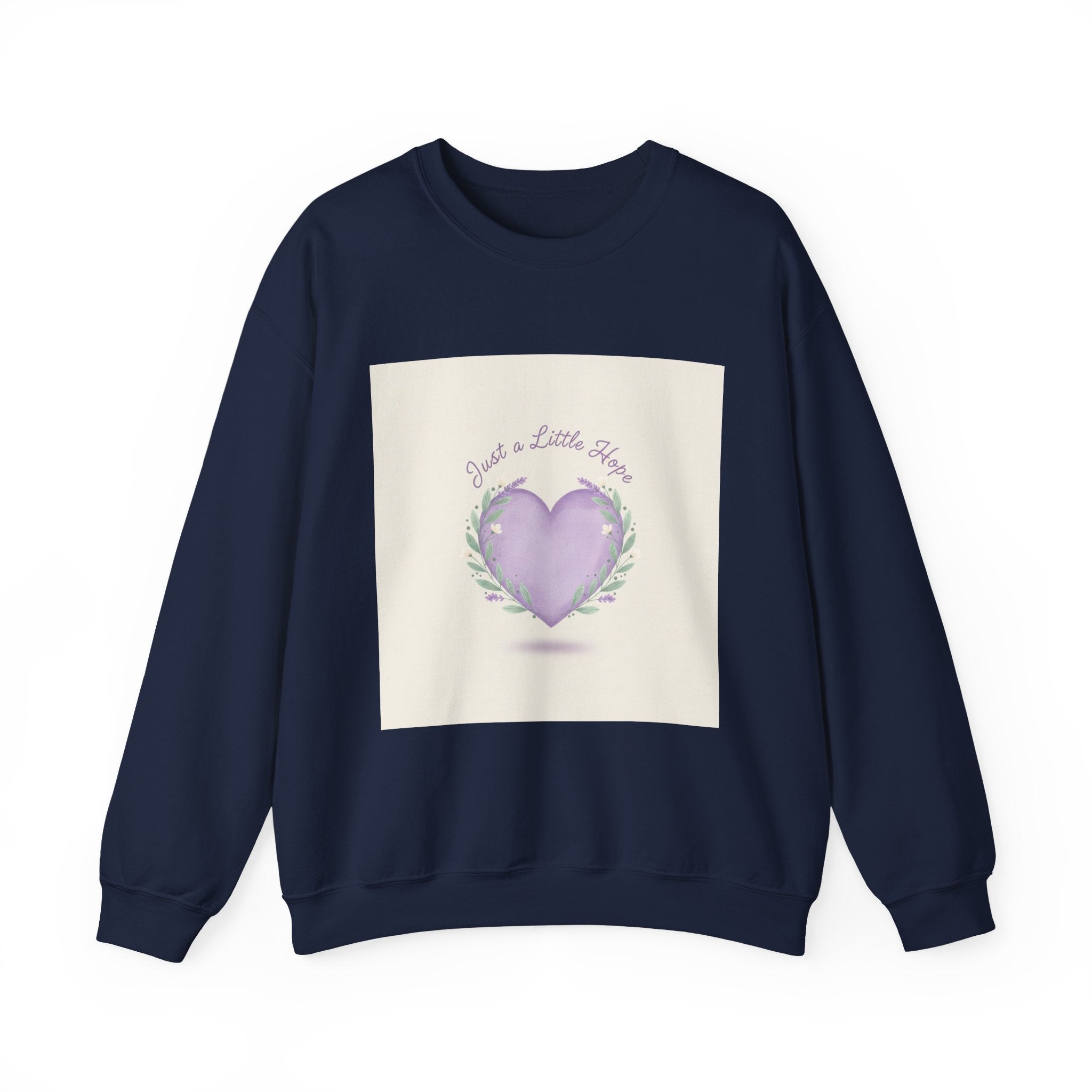 just a little hope sweatshirt | positive micro-optimism, lavender heart
