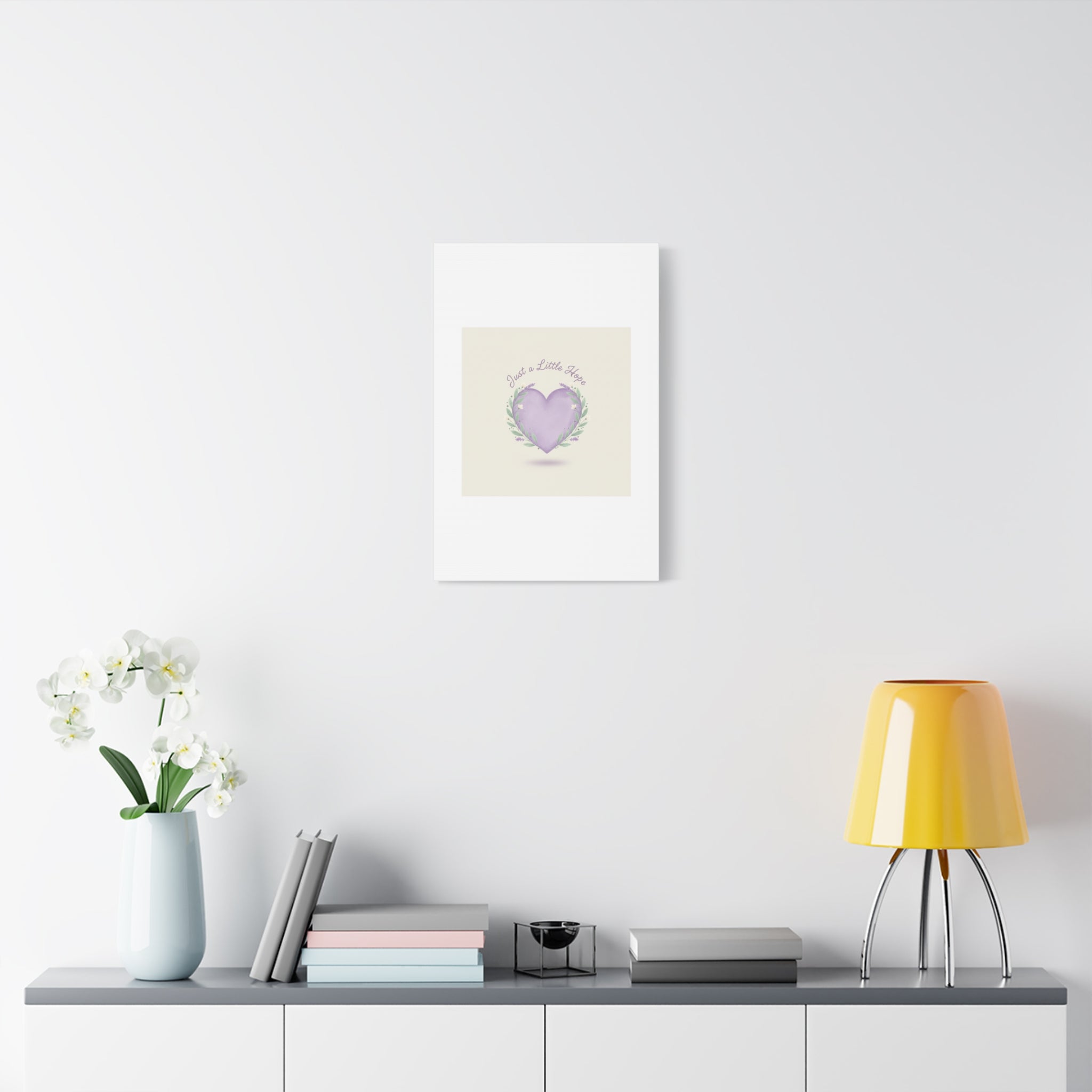 Just a Little Hope Canvas | Positive Micro-Optimism, Lavender Heart