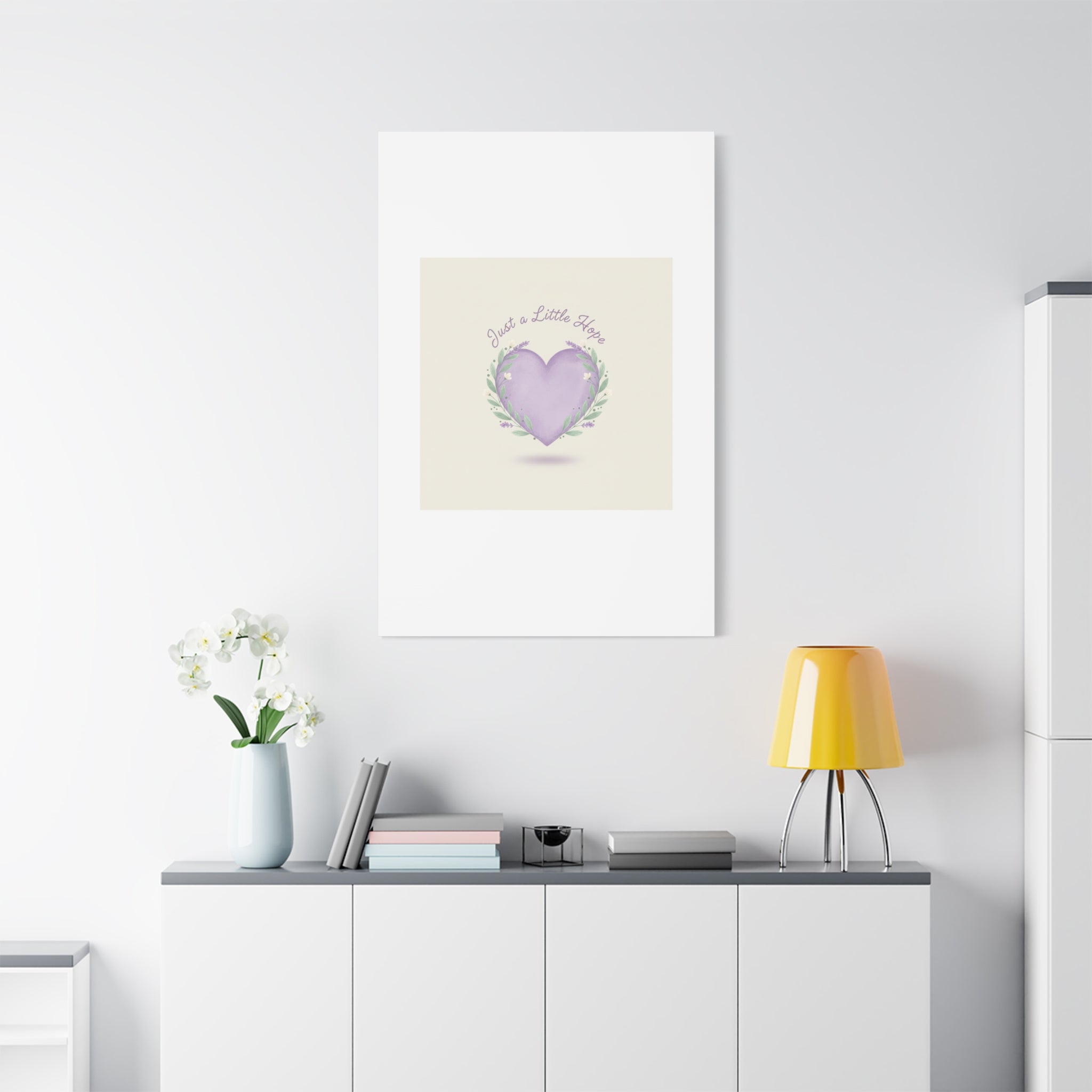 Just a Little Hope Canvas | Positive Micro-Optimism, Lavender Heart