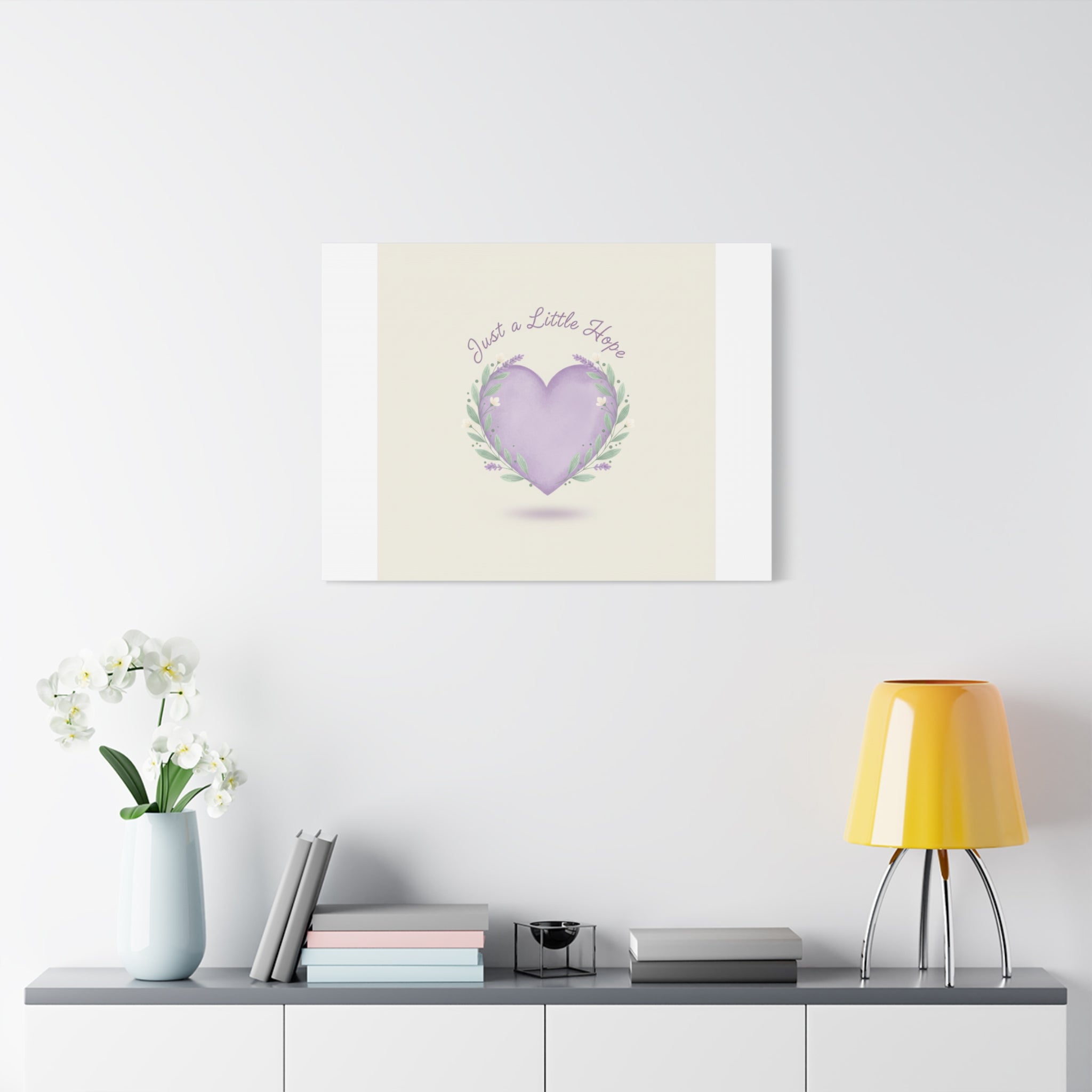 Just a Little Hope Canvas | Positive Micro-Optimism, Lavender Heart