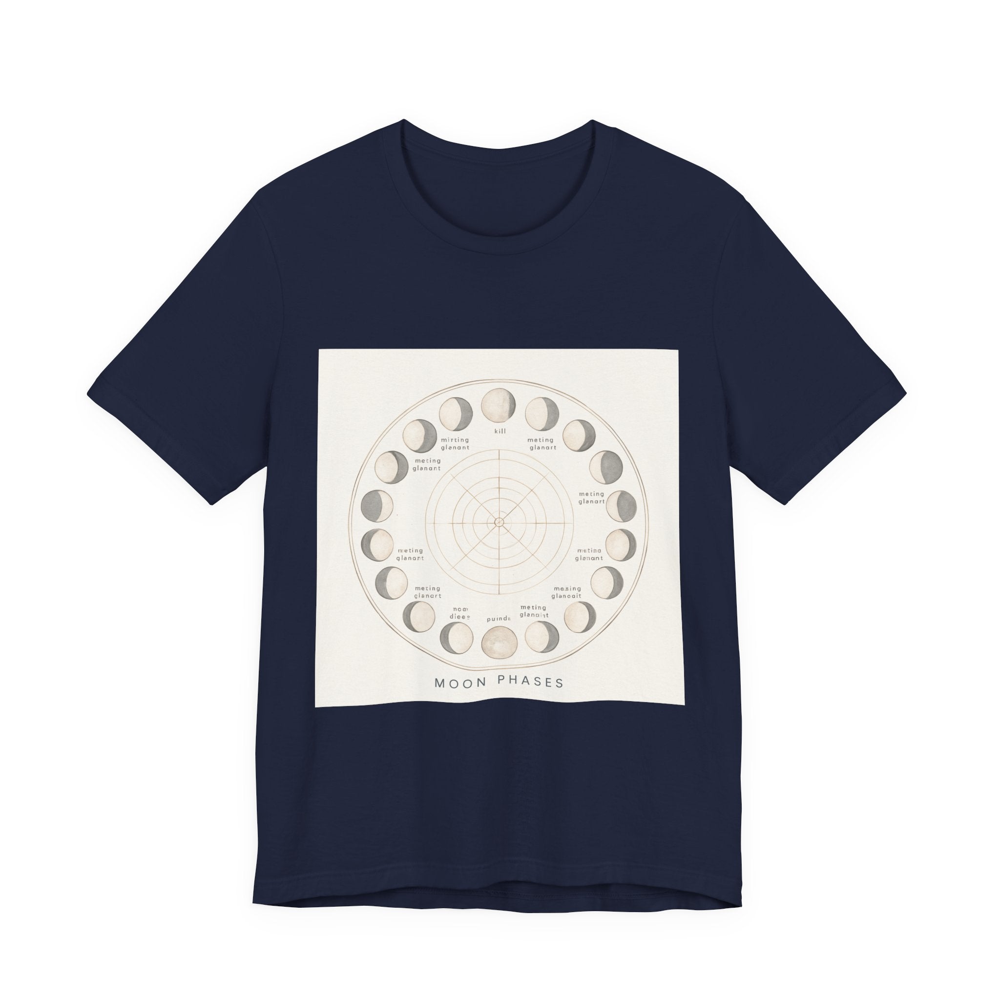 Moon Phases T-Shirt — Illustrated Lunar Cycle Tee