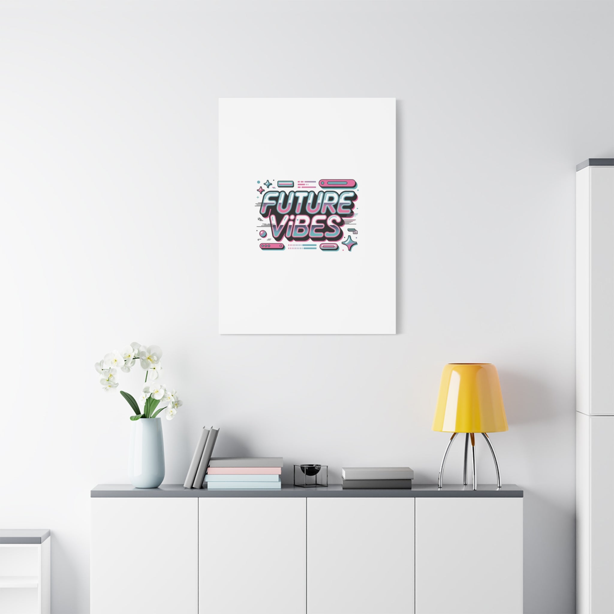 Future Vibes Canvas | Y2K Cyber Holo, Retro Tech Print