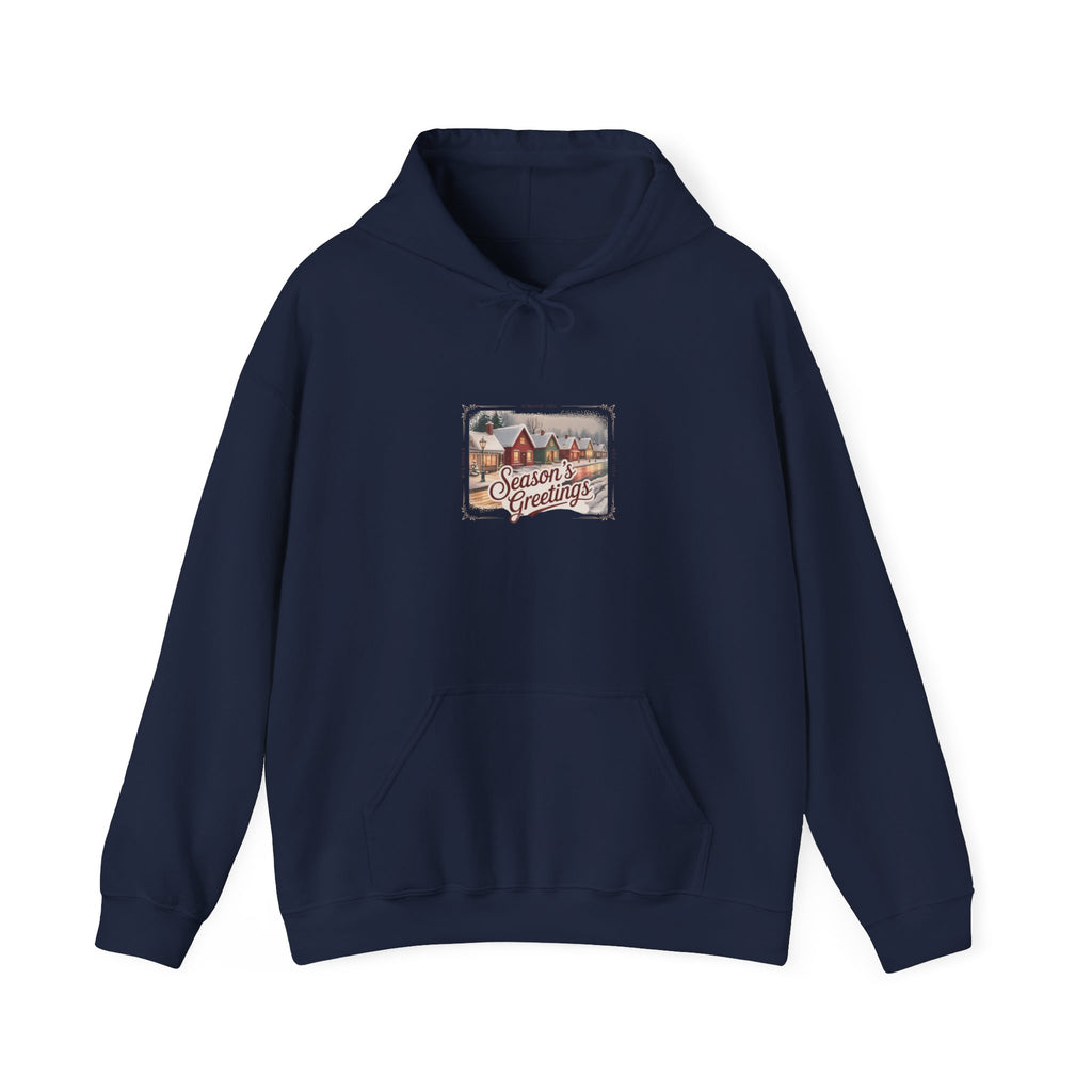 Vintage Christmas Postcard Hoodie | retro holiday card design, sepia xmas