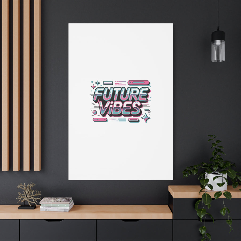 Future Vibes Canvas | Y2K Cyber Holo, Retro Tech Print