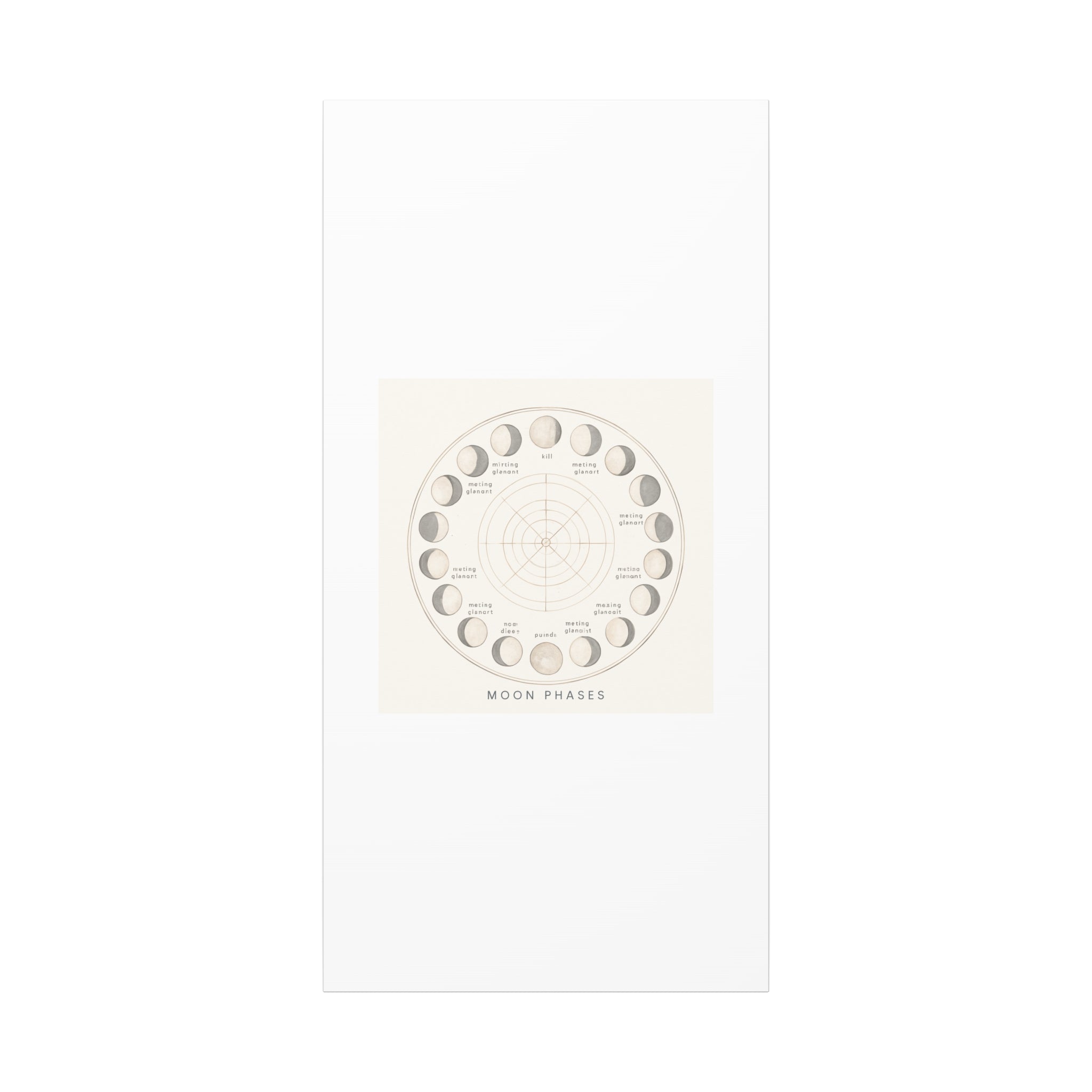 Moon Phases Canvas Print — Neutral Lunar Cycle Wall Art