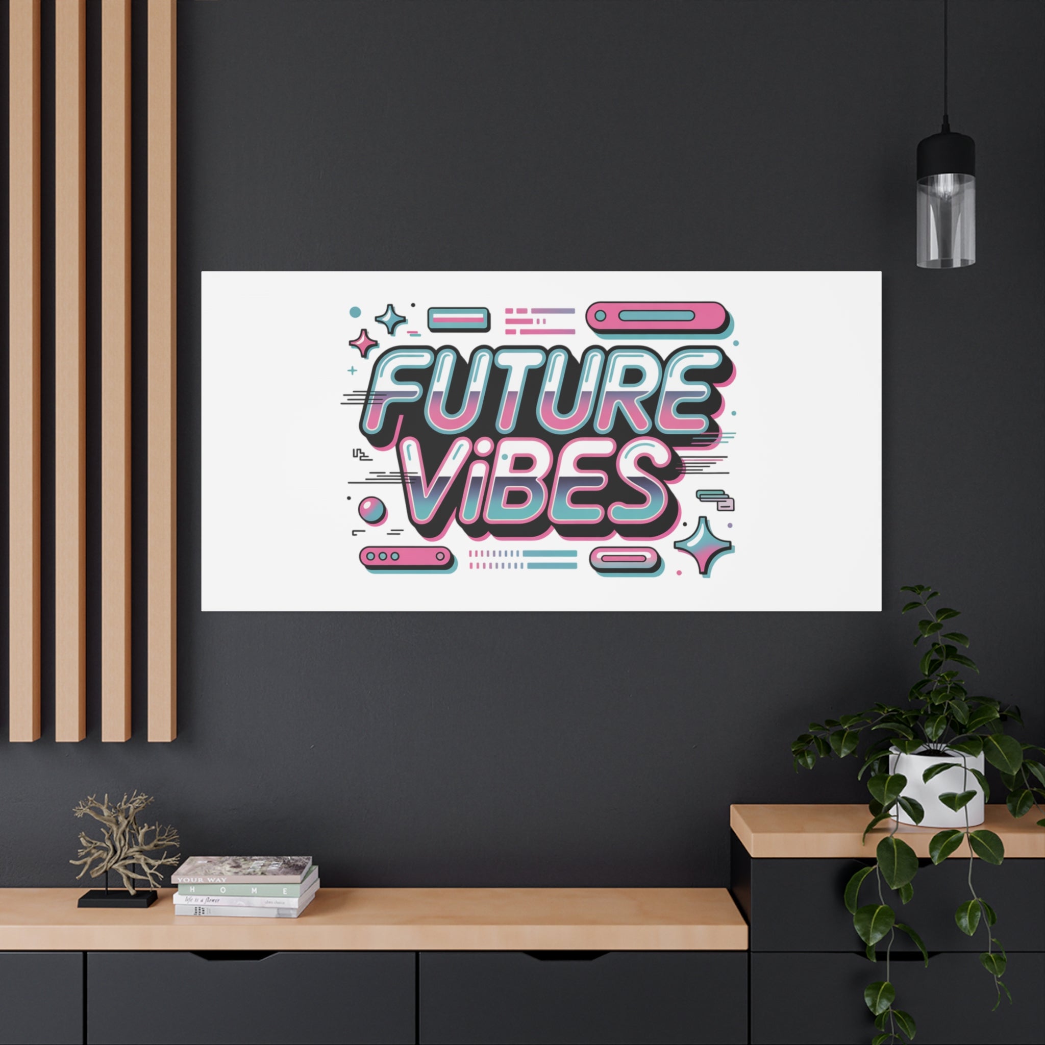 Future Vibes Canvas | Y2K Cyber Holo, Retro Tech Print