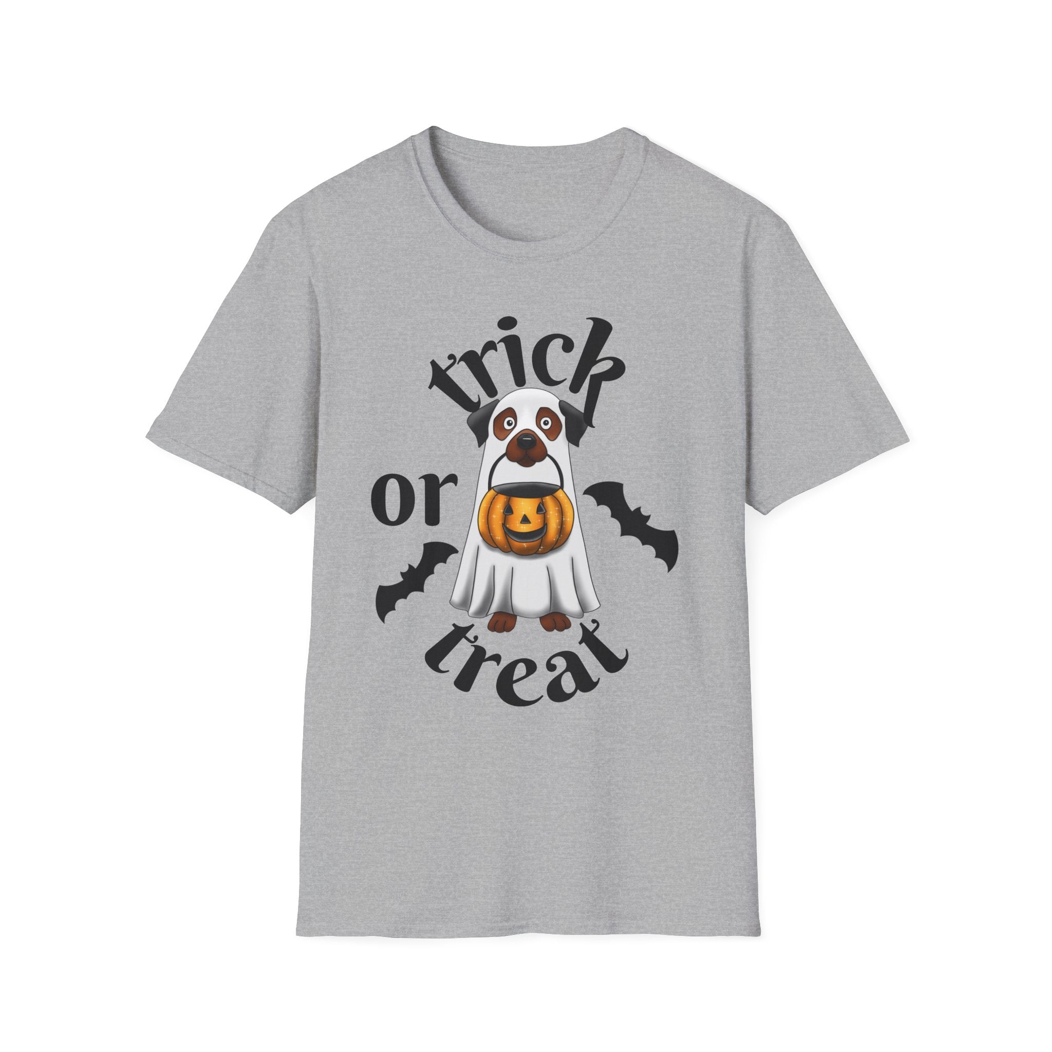 Halloween Puppy T-Shirt, Cute Trick or Treat Shirt, Unisex Dog Tee, Halloween Costume Top, Halloween Gift