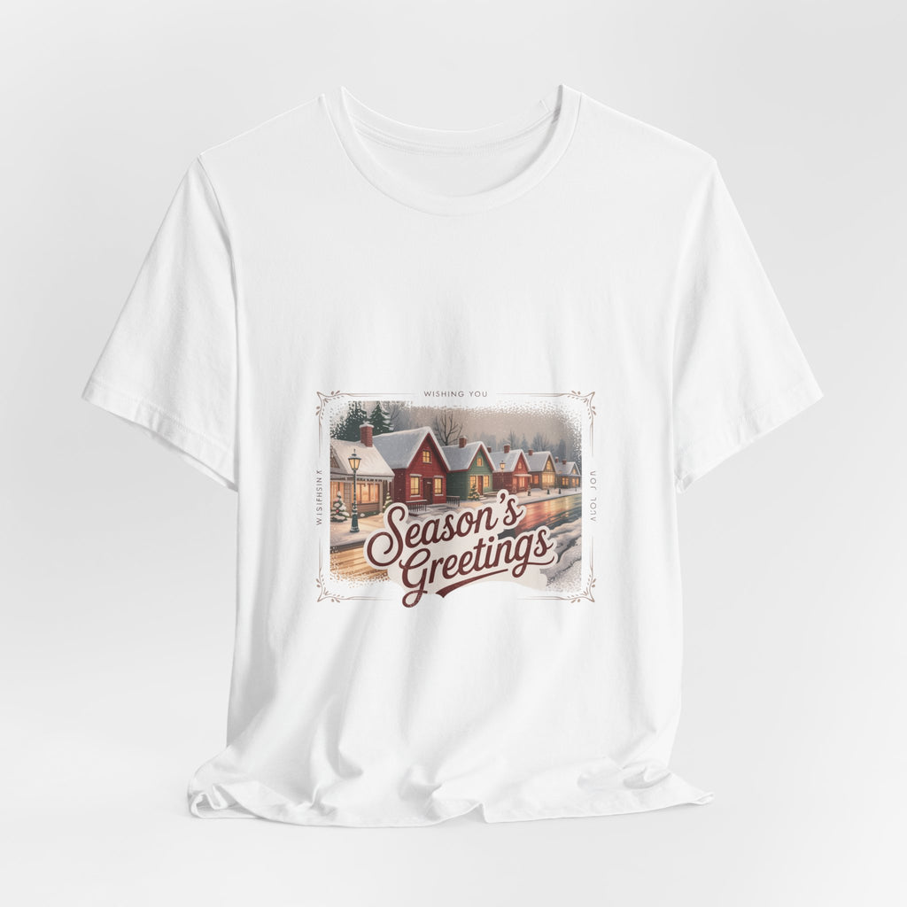 Season's Greetings Vintage Christmas Tee | Retro Holiday Card Design