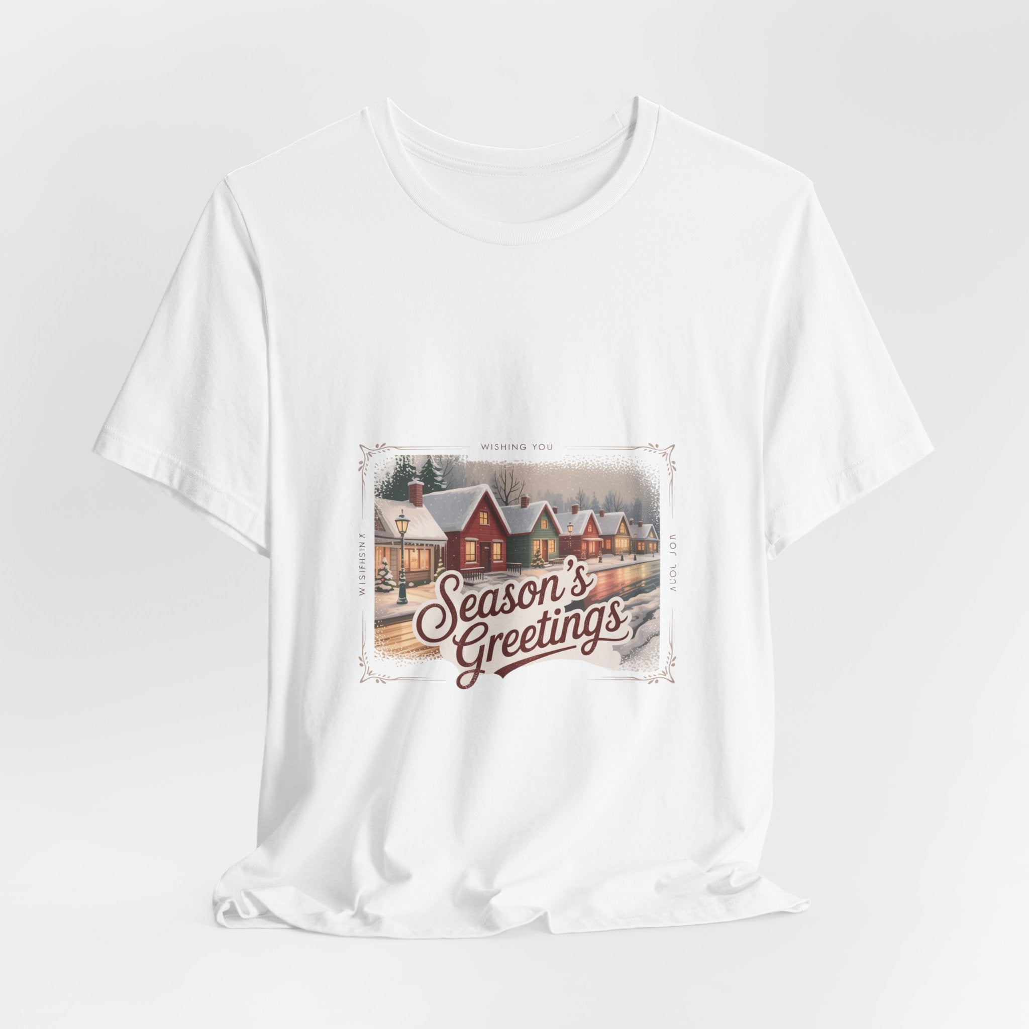 Season's Greetings Vintage Christmas Tee | Retro Holiday Card Design
