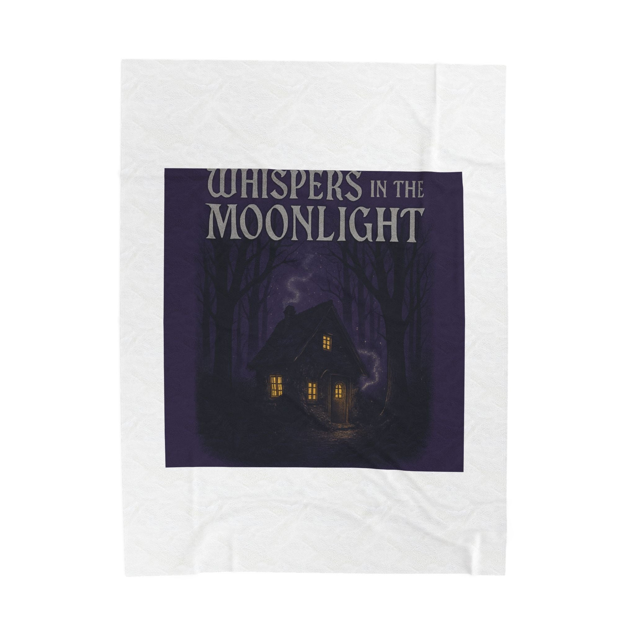 Whispers in the Moonlight Velveteen Plush Blanket — Cozy Gothic Cottage Throw