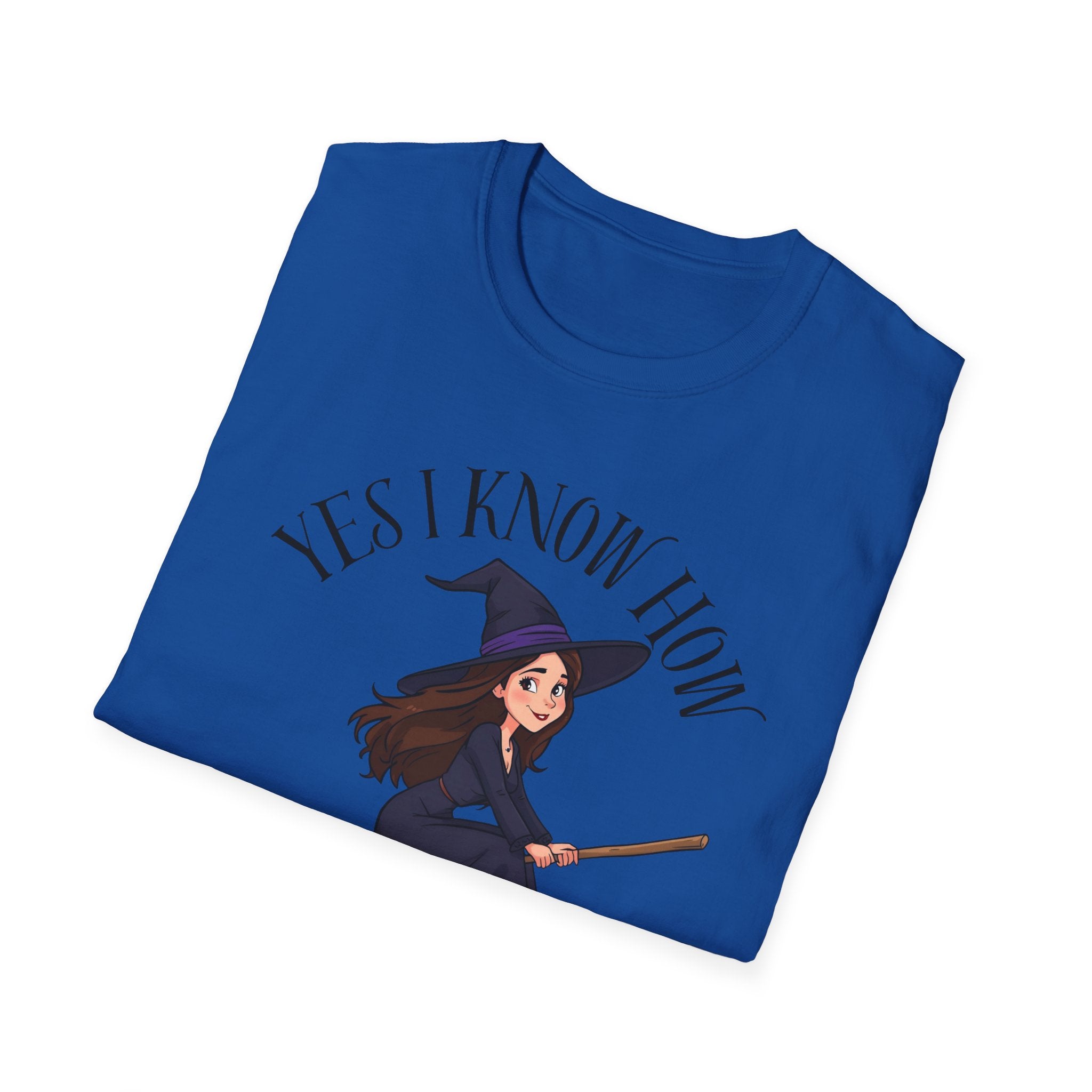 Witchy Graphic Tee - Yes I Know How to Drive It Stick, Halloween Shirt, Gift for Witches, Everyday Wear, Funny Quote T-Shirt